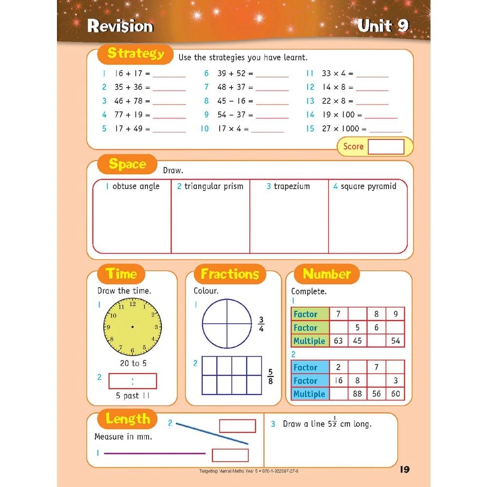 9 Targeting Mental Maths Year 5 2022 Edition, 9 of 10