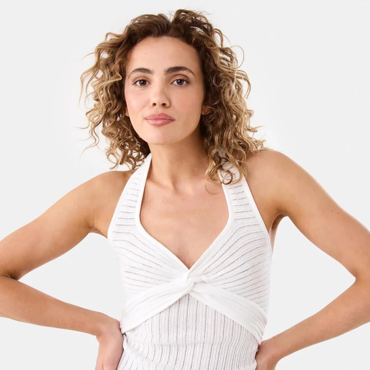 7 Halter Twist Front Top WHITE, 7 of 9