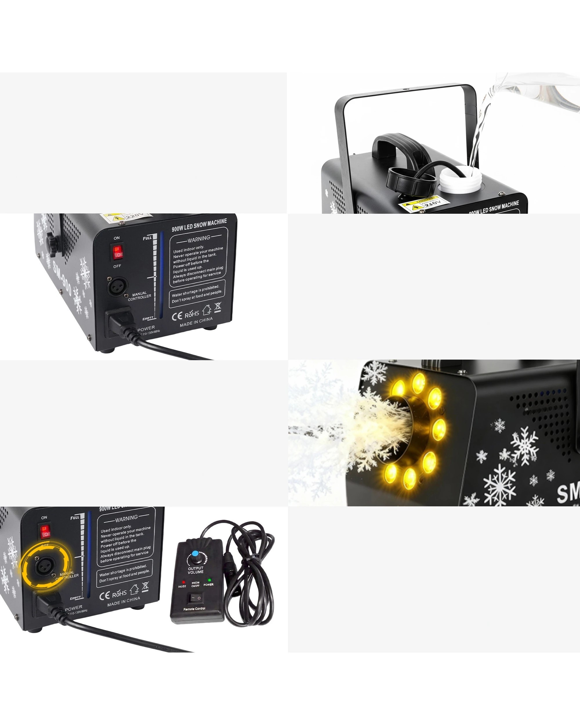 4 Advwin 900W Snow Machine - Black, 4 of 7