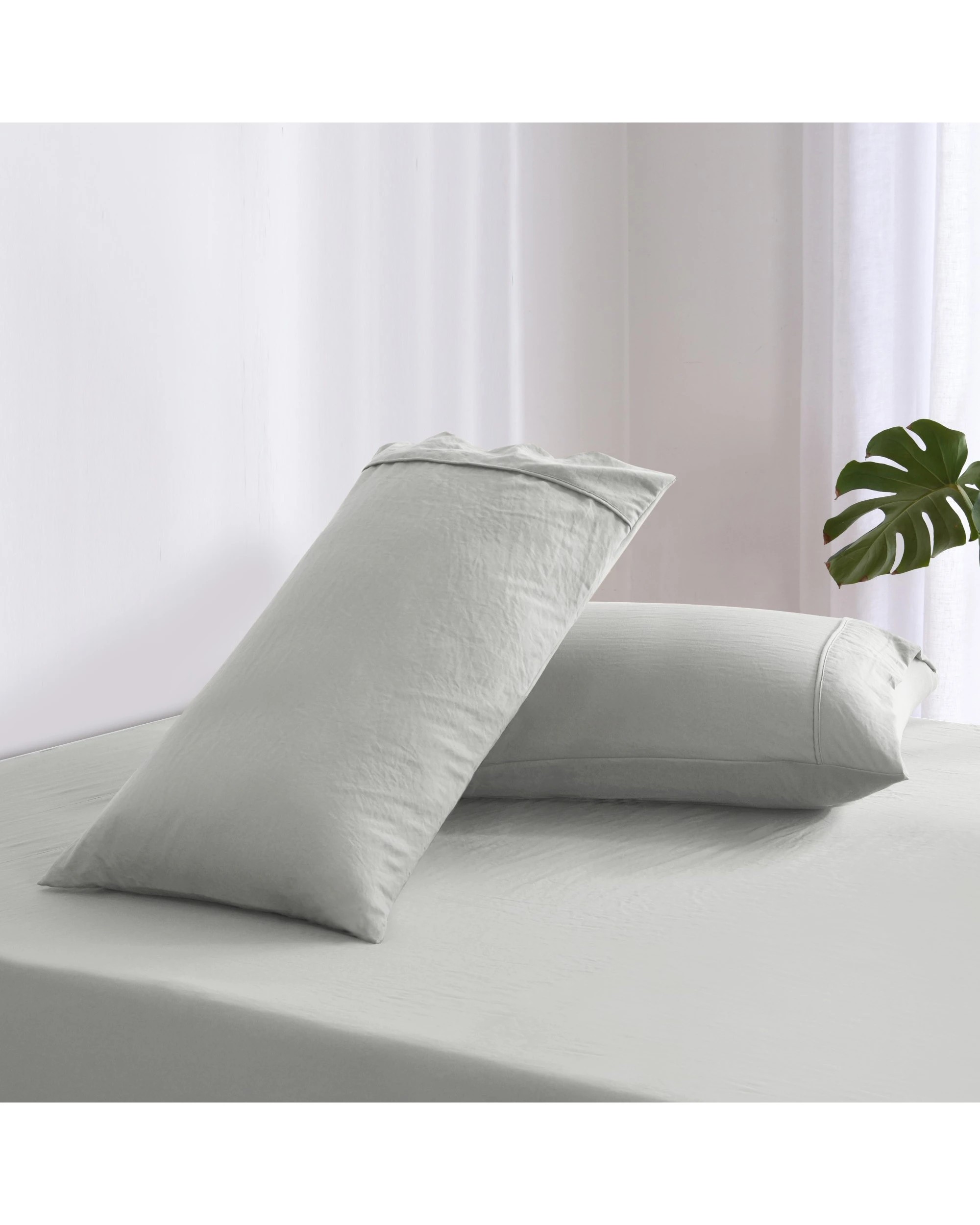 Dreamaker Superfine Washed Microfibre King Pillowcase Twin Pack - Dove ...