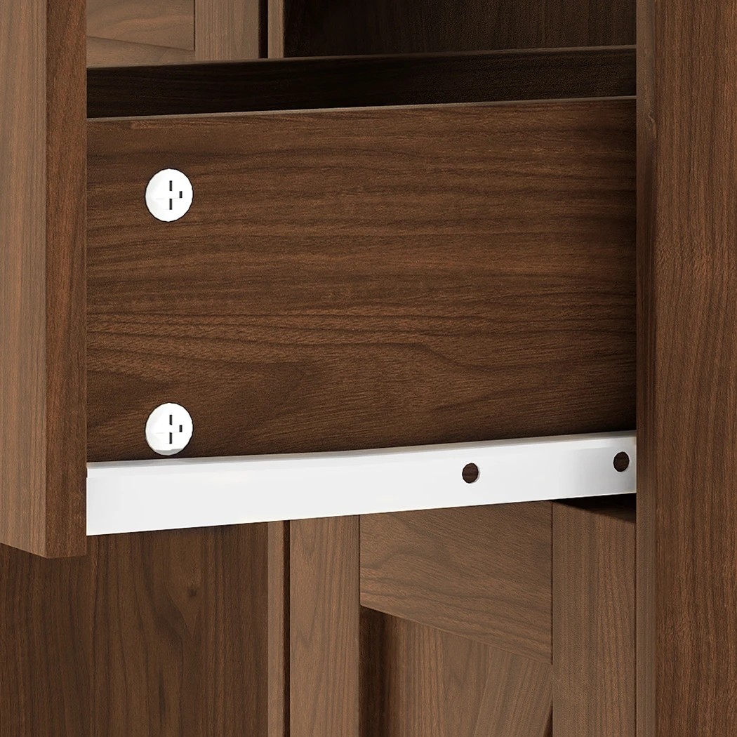 4 Levede Dressing Table with Hollywood Makeup Mirror and Lights Brown, 4 of 6