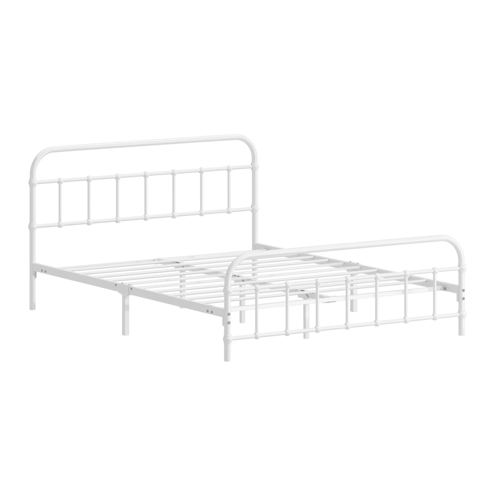 5 Oikiture Bed Frame Metal Bed Base Double Size Bed Platform
 - White, 5 of 9