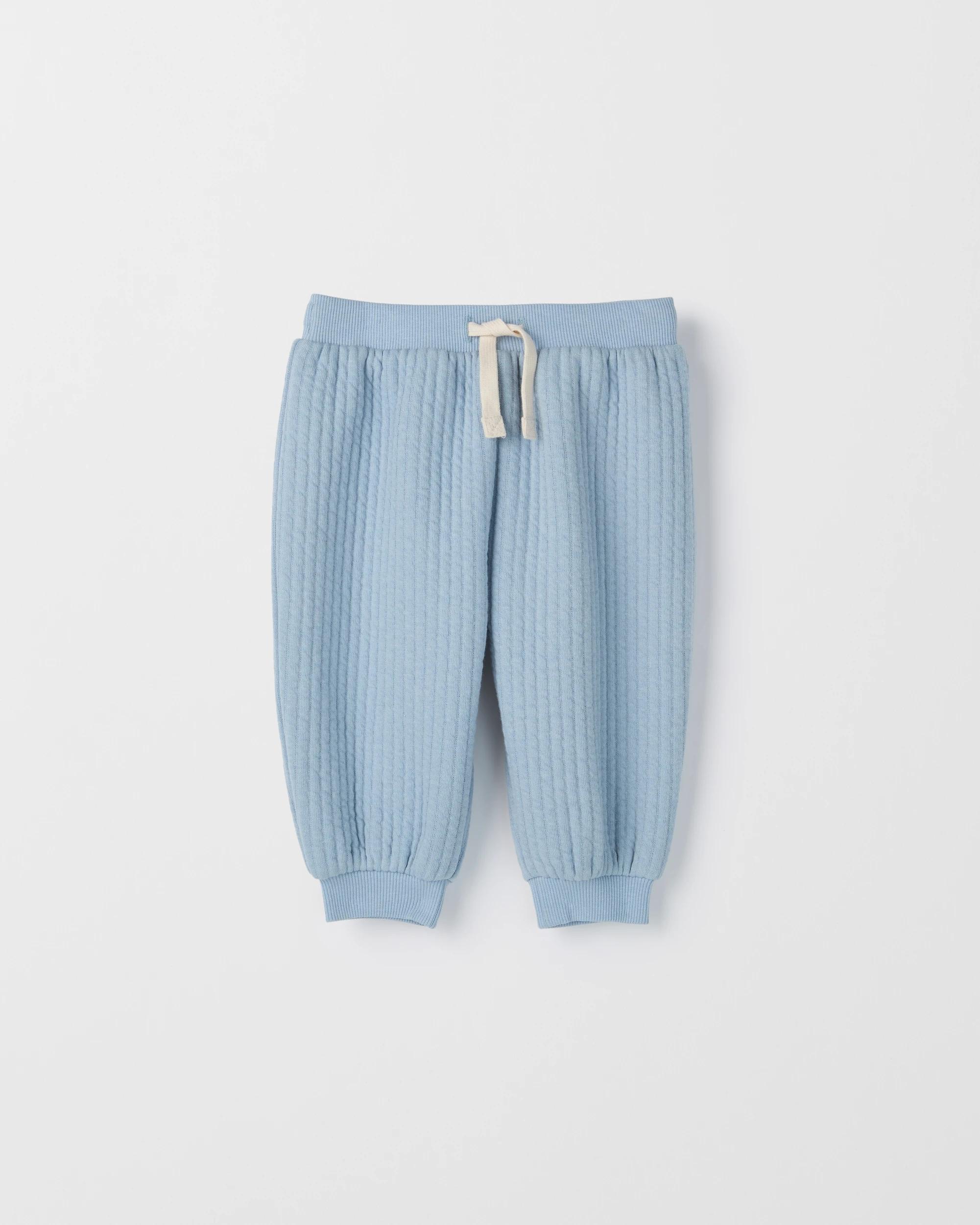 1 Target Baby Baby Organic Cotton Quilted Fleece Trackpants SUBDUED BLUE, 1 of 2