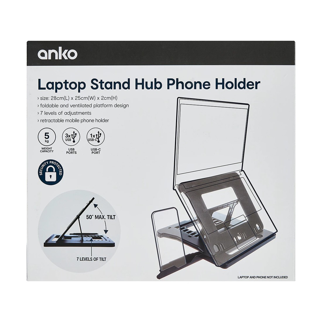10 Laptop Stand with Hub and Phone Holder, 10 of 10