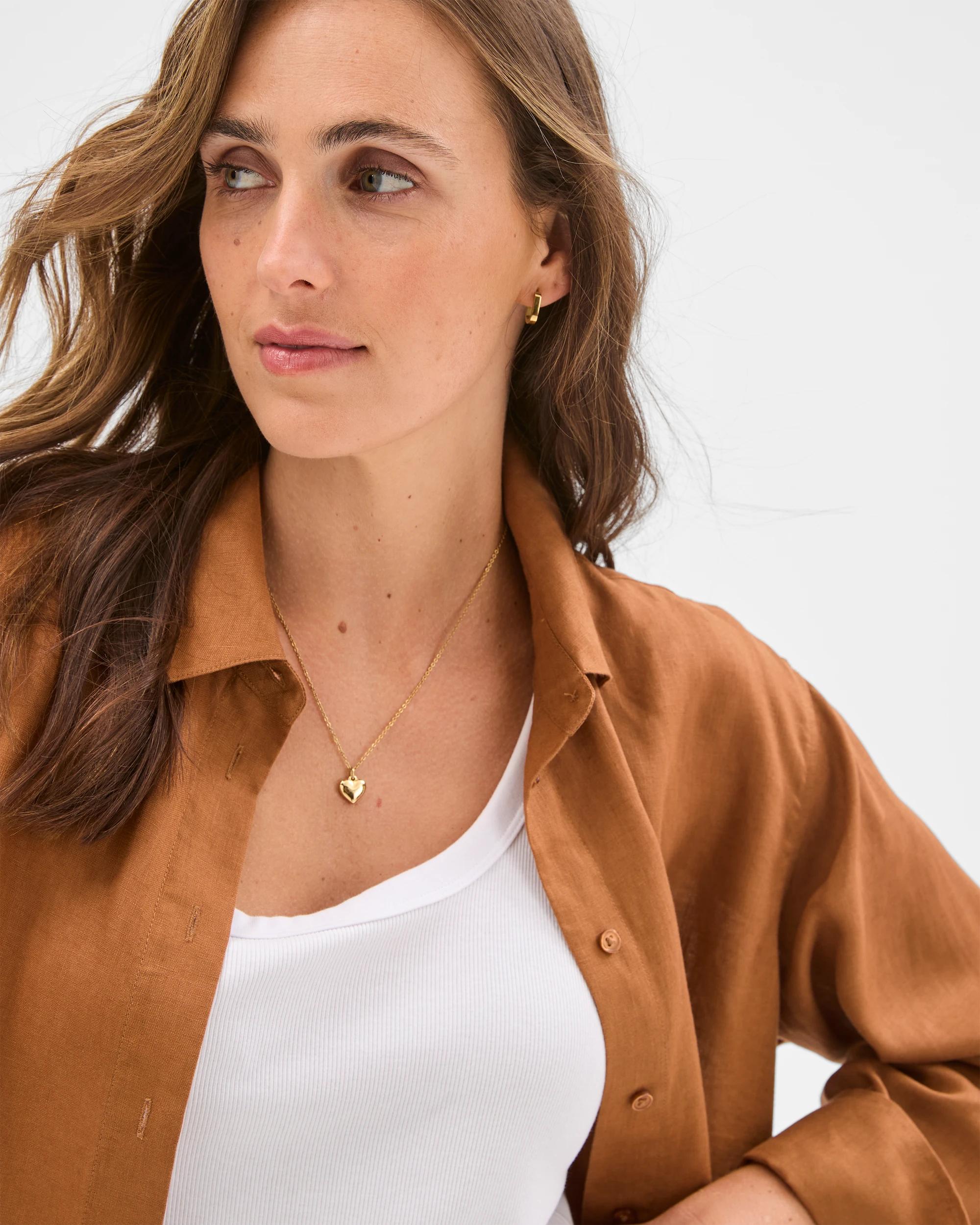 4 Target European Linen Long Sleeve Shirt BUTTERSCOTCH, 4 of 6