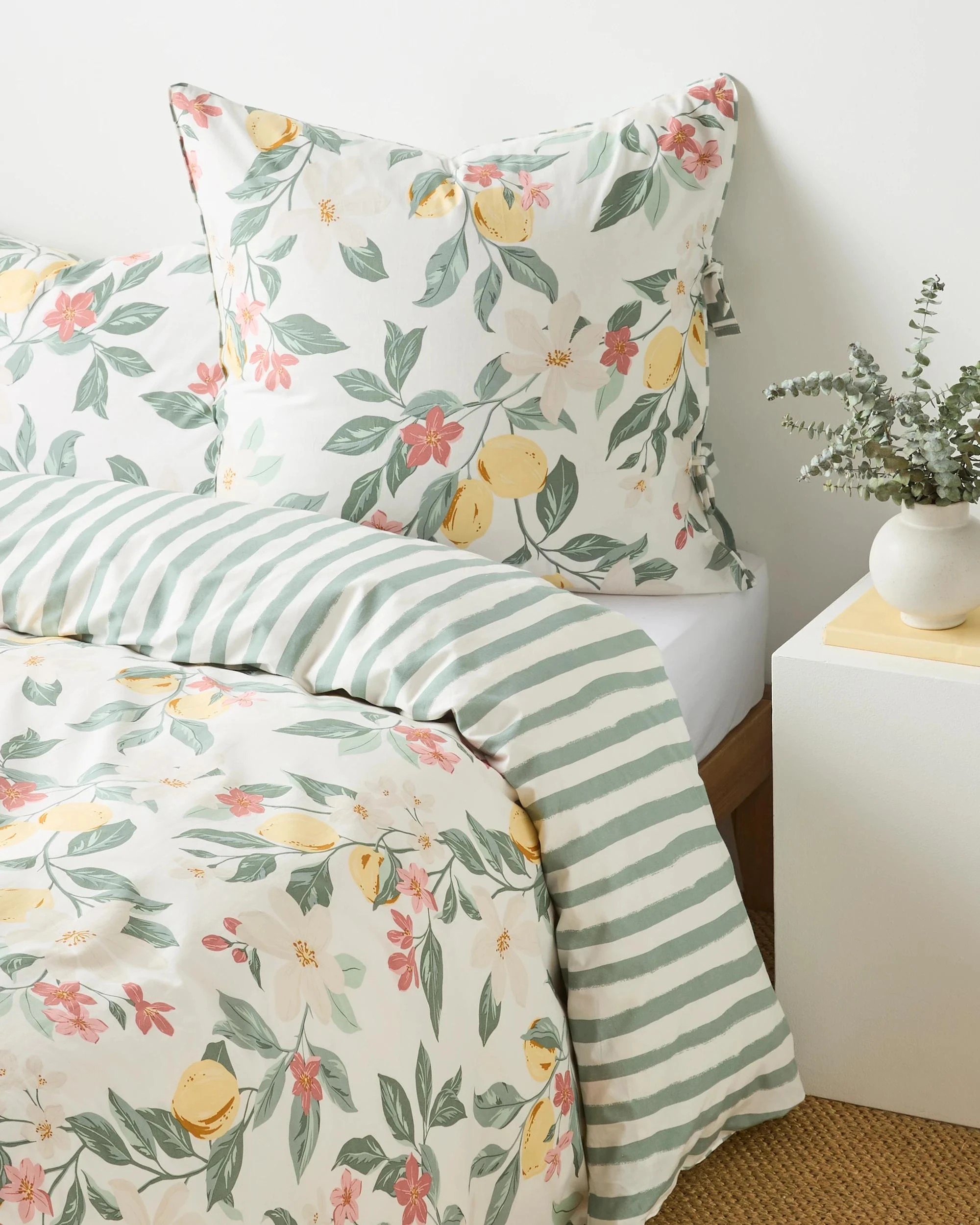 1 Target Lucia Lemon Floral Australian Cotton European Pillowcase - Queen Bed - Yellow, 1 of 2