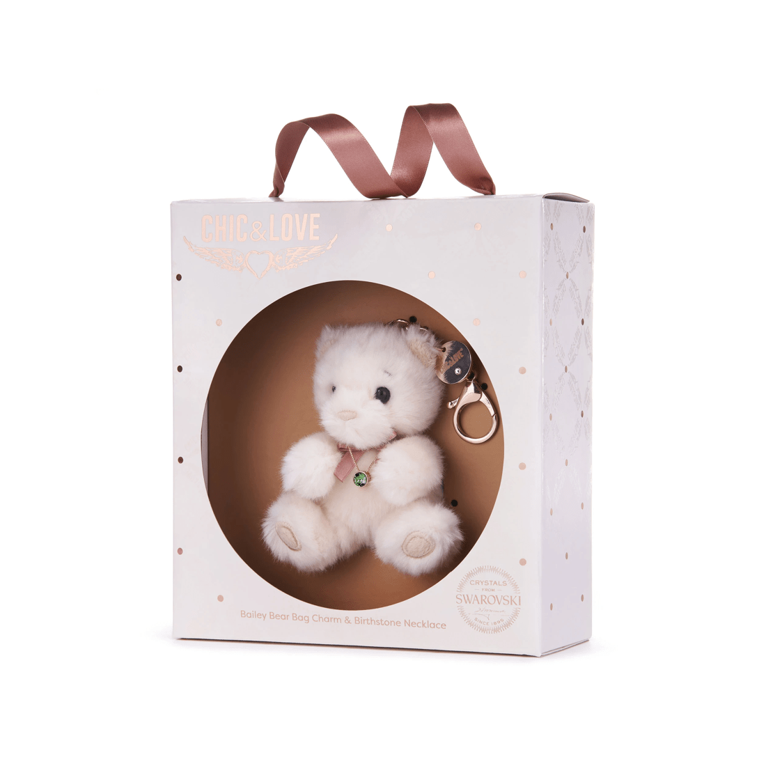 2 Chic & Love - Bailey Bear Bag Charm & Necklace May - Gift Set - White, 2 of 4