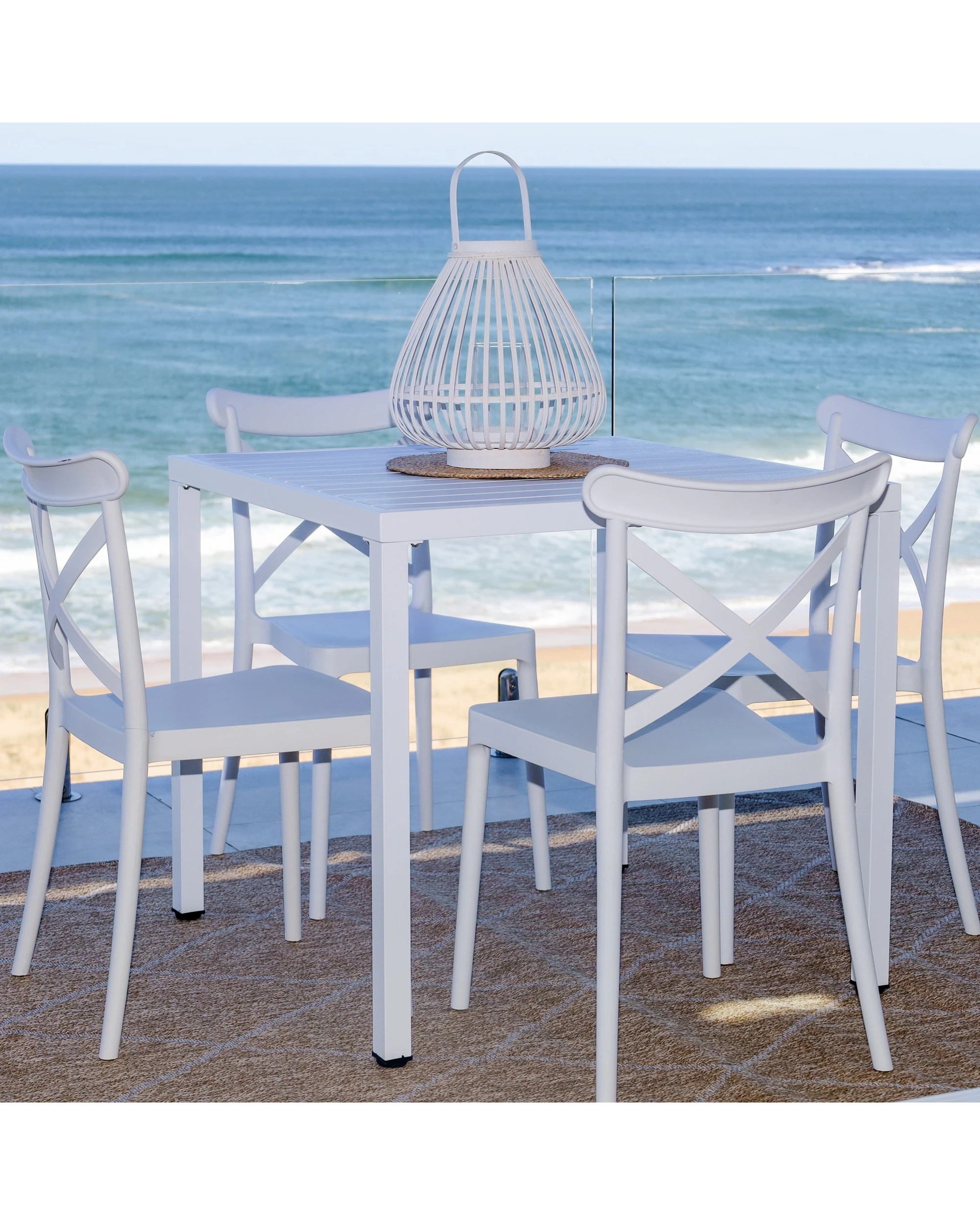 Fab Habitat Trancoso Stackable Outdoor Chair Single - White - Kmart