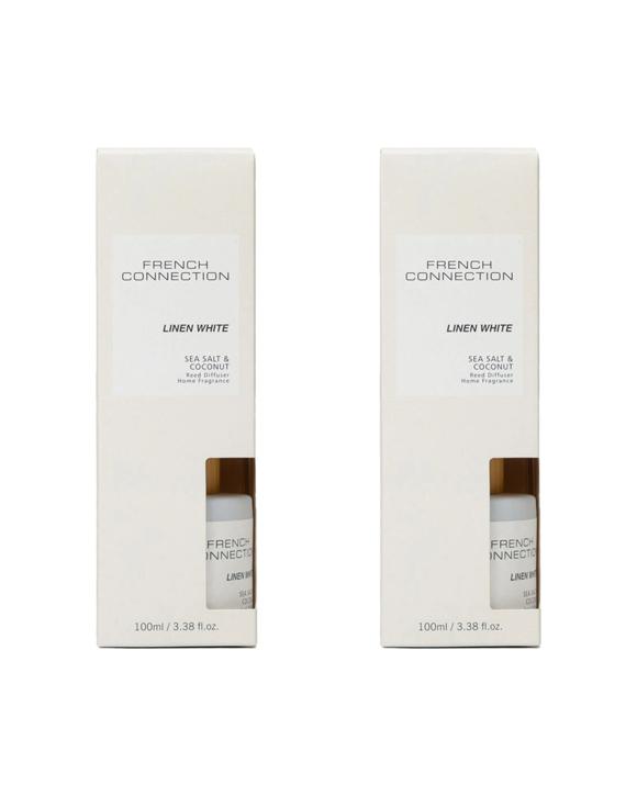 French Connection Linen Sea Salt & Coconut Liquid Diffuser 2PK 100ml - White