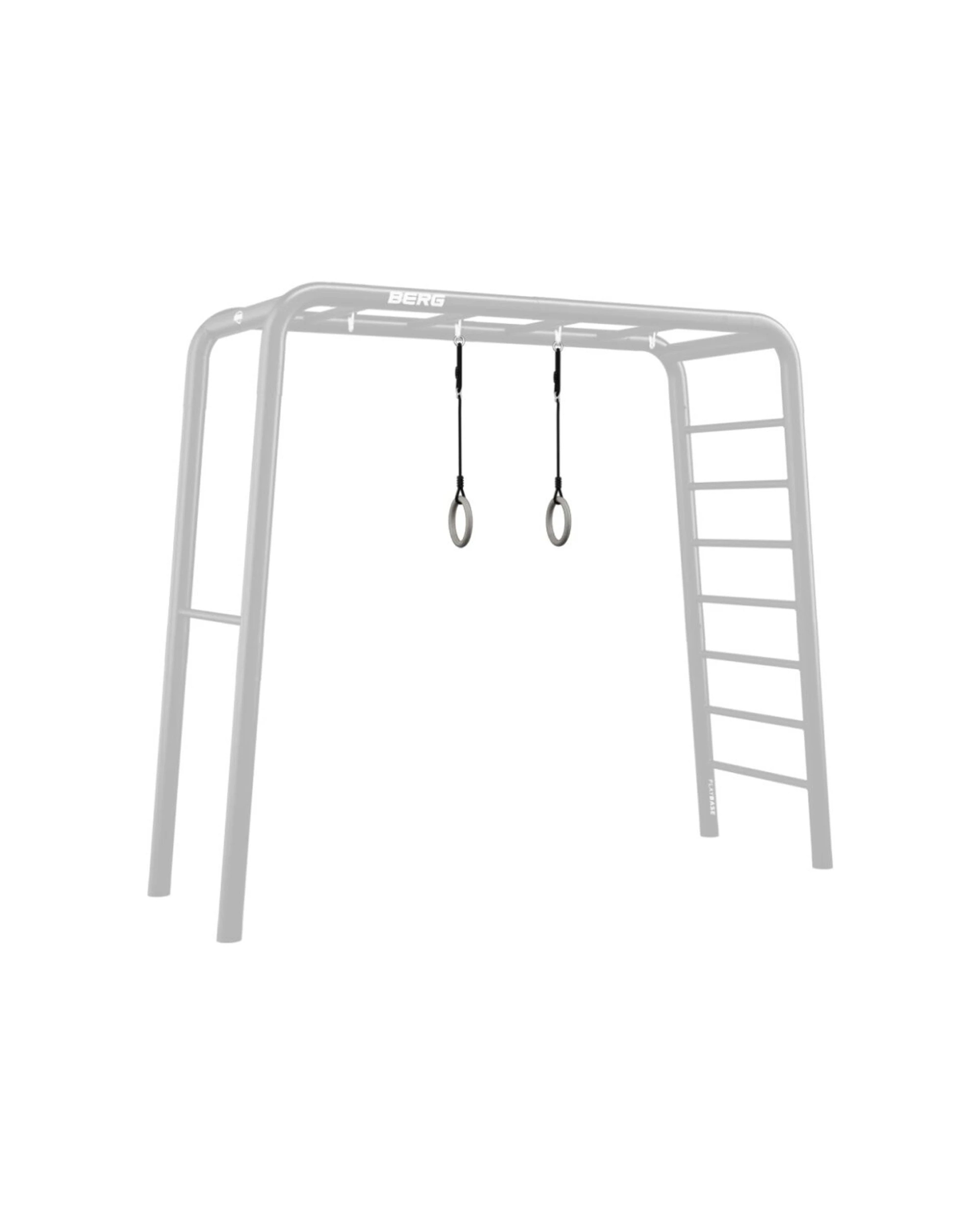 2 BERG PlayBase Gym Rings Adjustable Height Non-Slip With Carabiners Plastic - Grey, 2 of 5