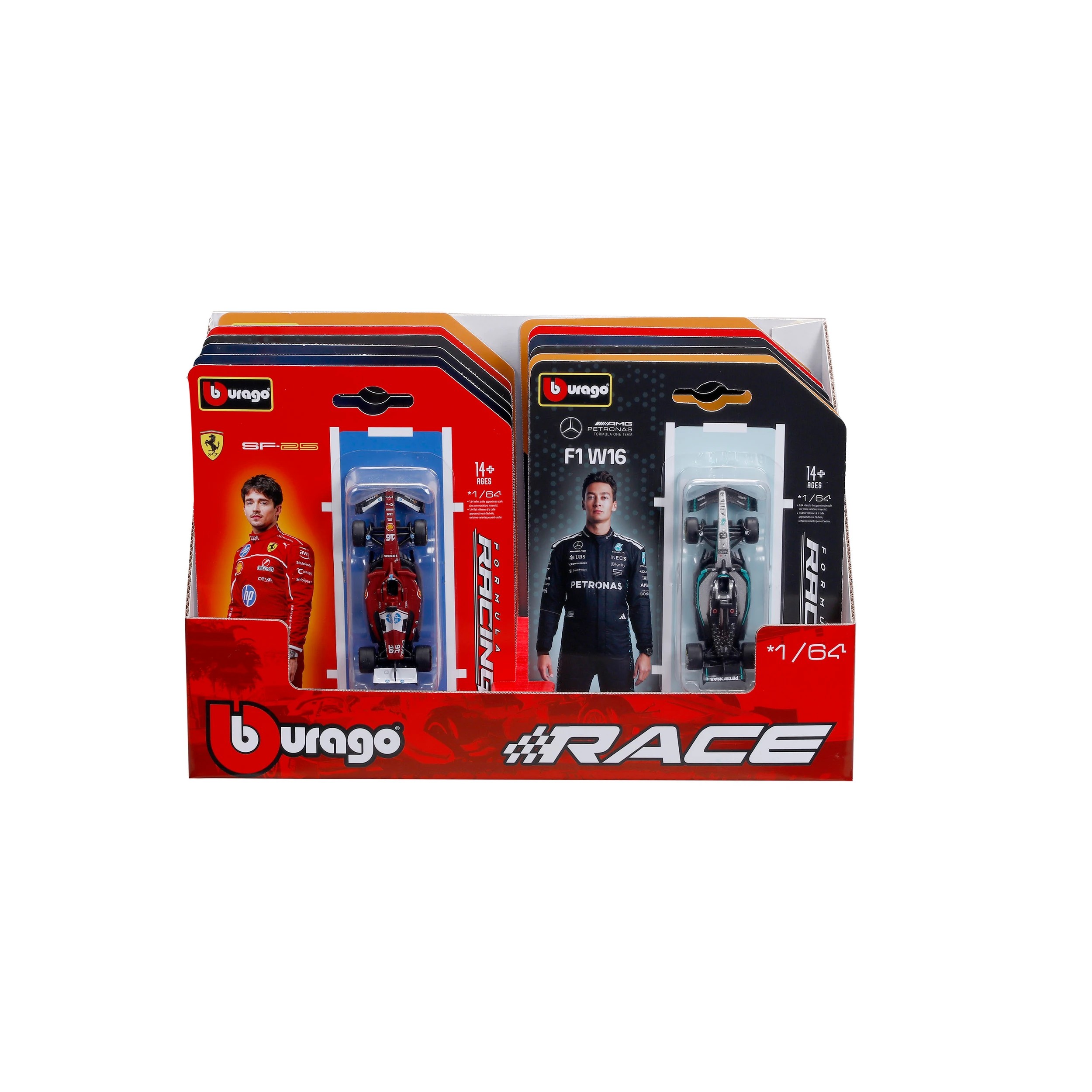 10 Bburago Die Cast 1:64 Formula 1 Car - Assorted - Multi, 10 of 10