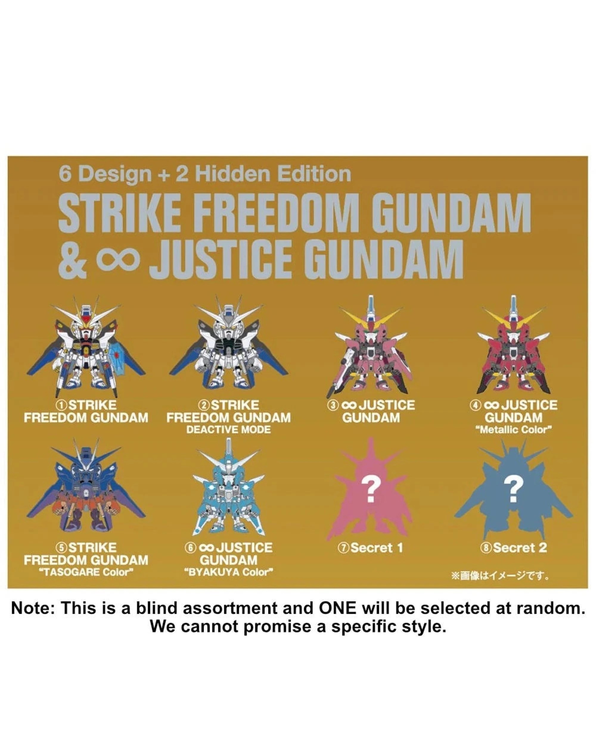 4 Bandai Shokugan QMSV Mini Gundam Strike Freedom Gundam and Infinite Justice Gundam Blind Box, 4 of 4