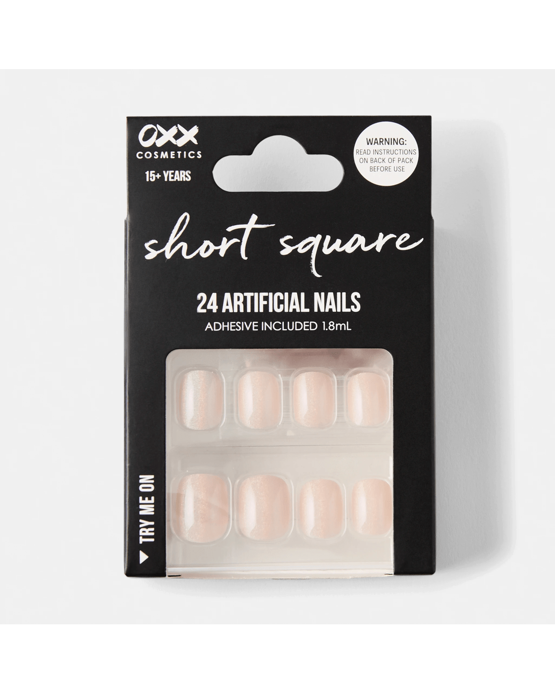 1 OXX Cosmetics 24 Pack Artificial Nails with Adhesive - Short Square Shape, Pearl Glazed, 1 of 5