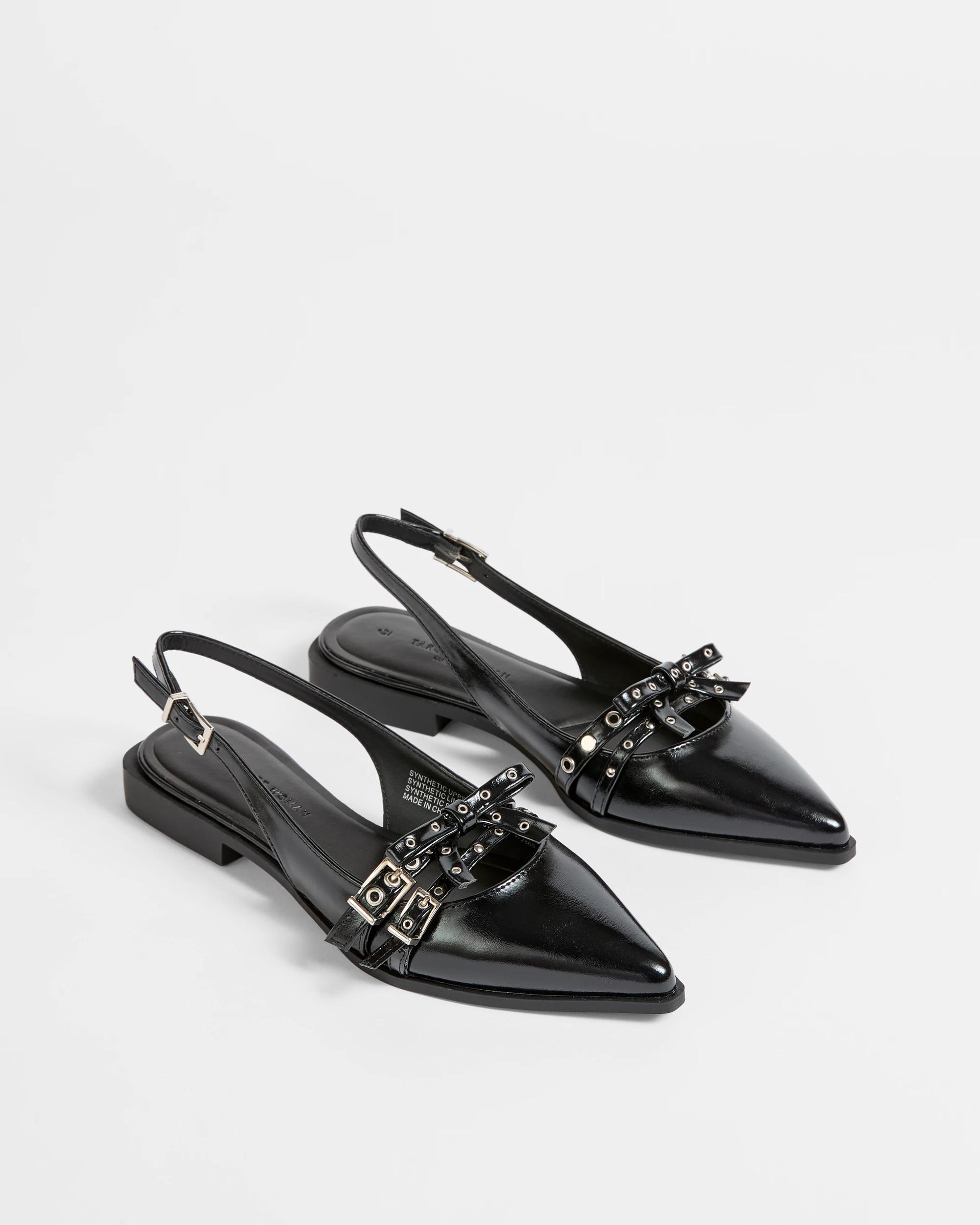 2 Target Woman Strap Studded Slingback Flat - Pinna BLACK, 2 of 3
