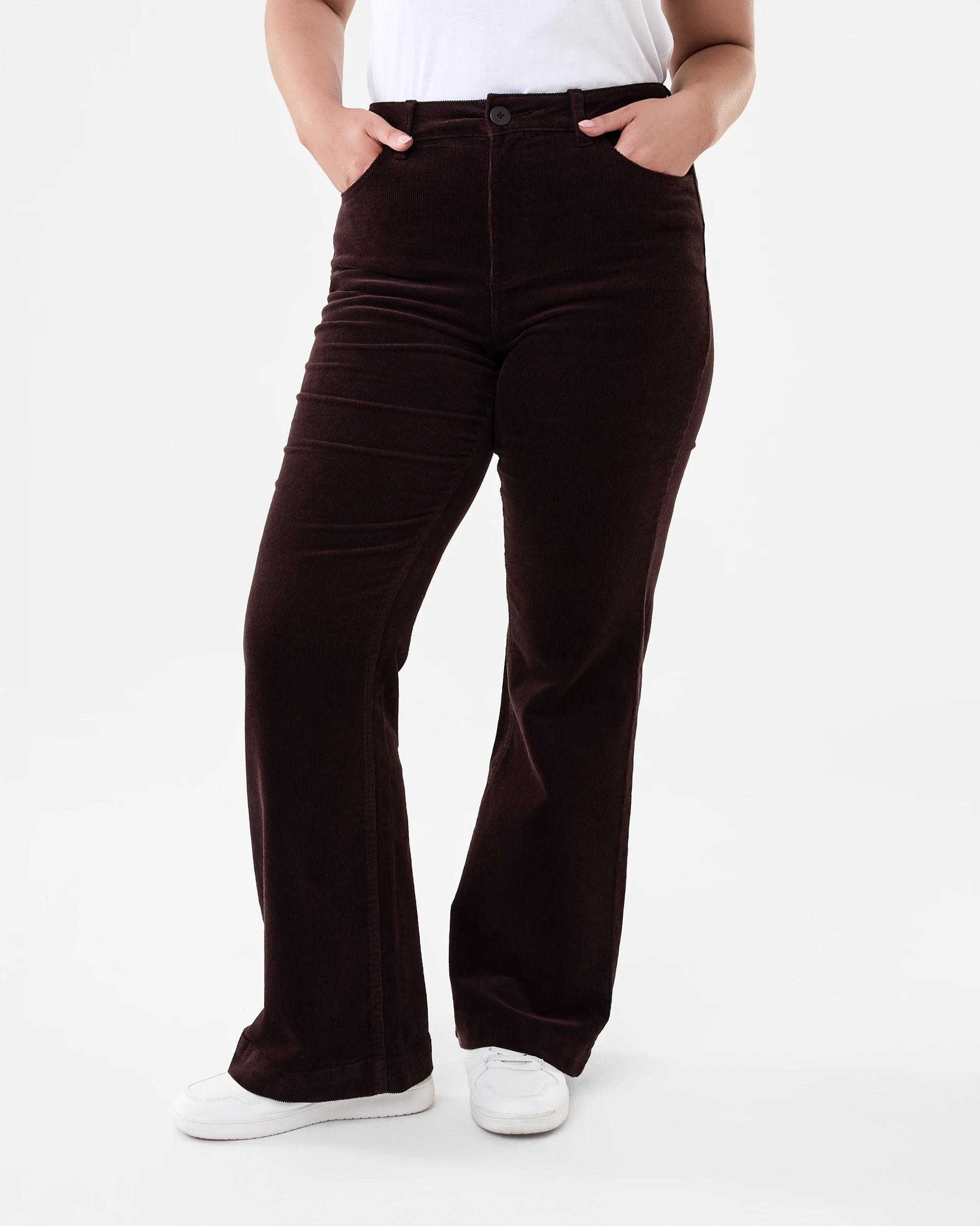 1 Corduroy Bootleg Pants Umbr Brown, 1 of 7