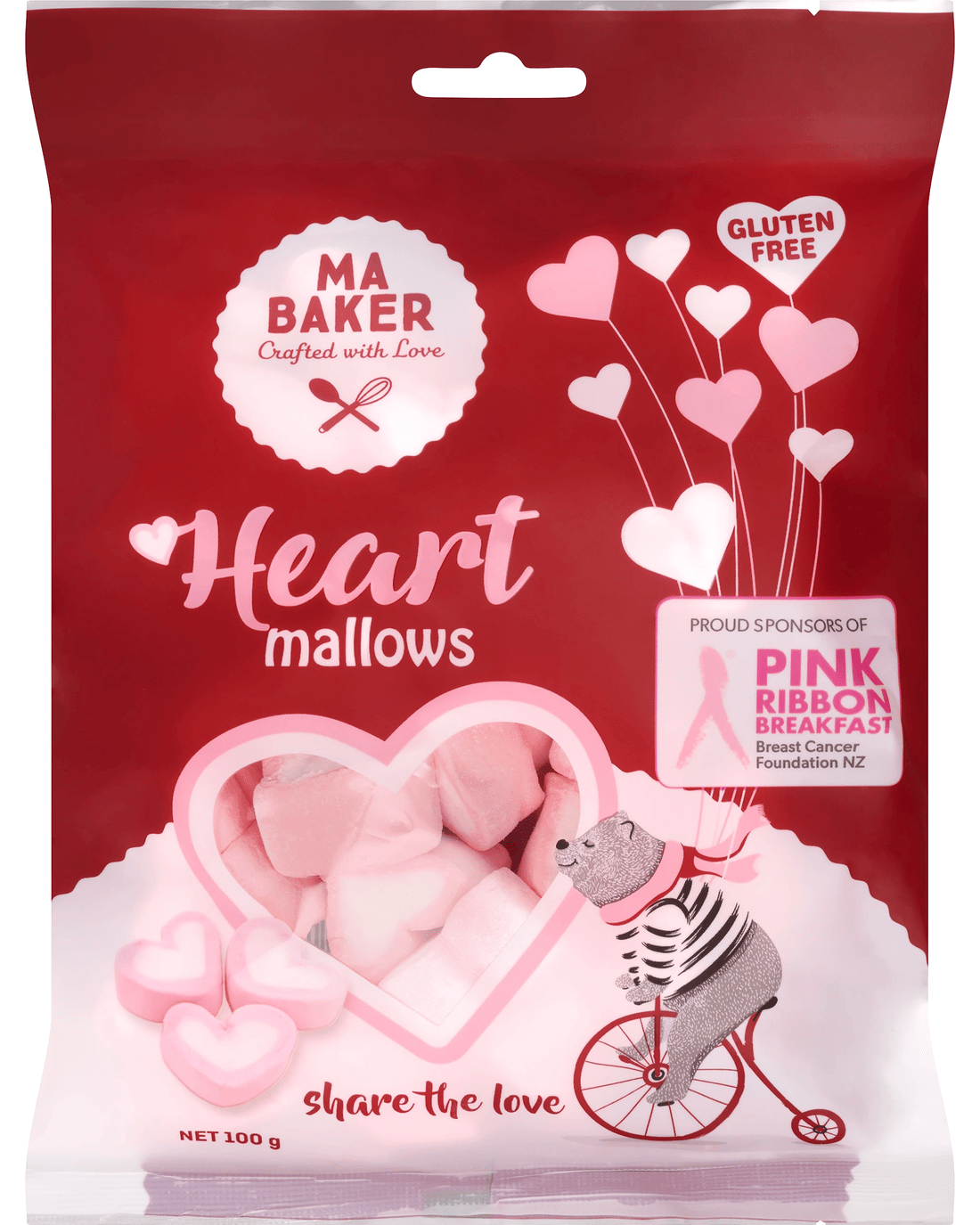 Ma Baker Heart Mallows 100g - Kmart NZ