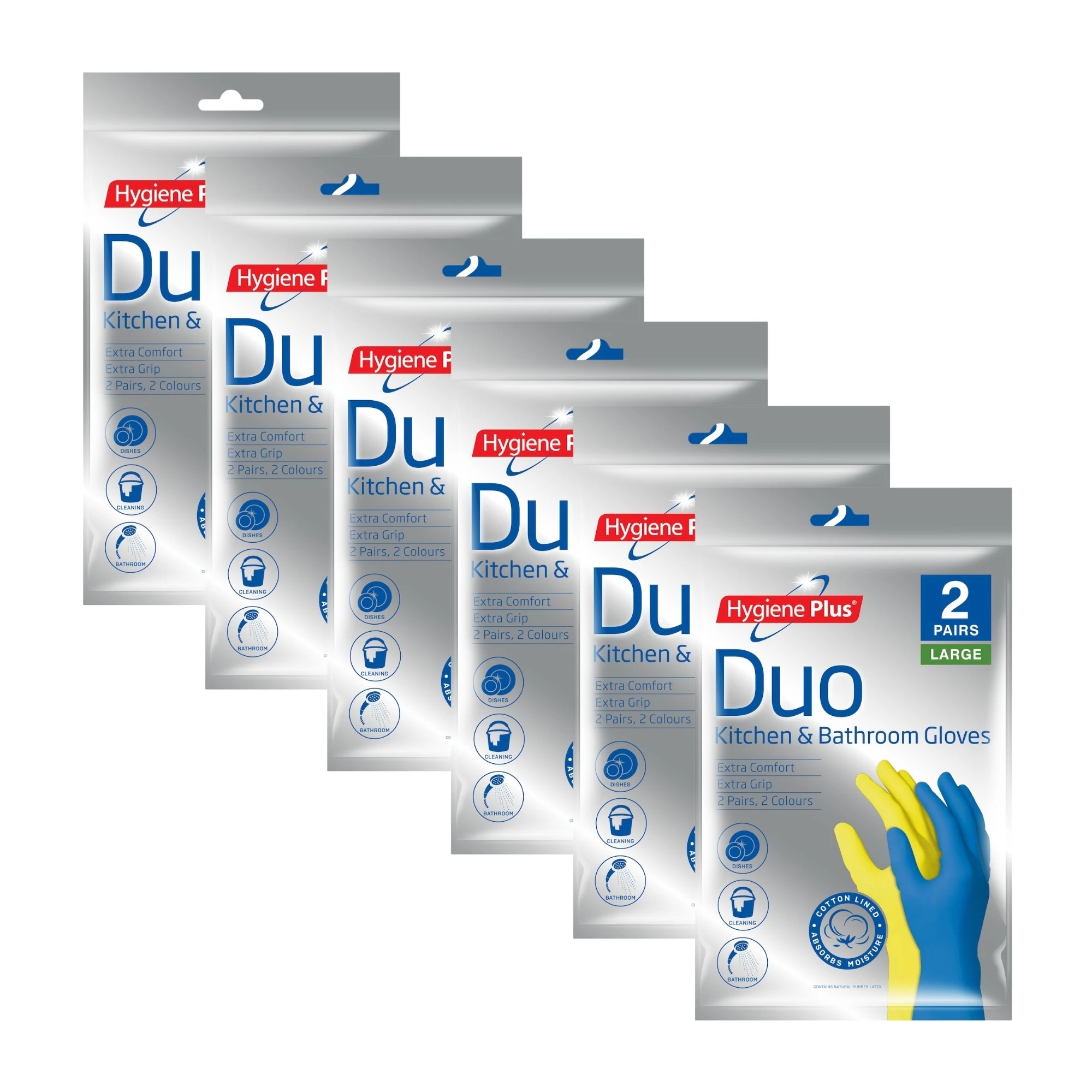 1 Hercules Hygiene Plus Duo Kitchen Bathroom Gloves 2pk 6pk, 1 of 1