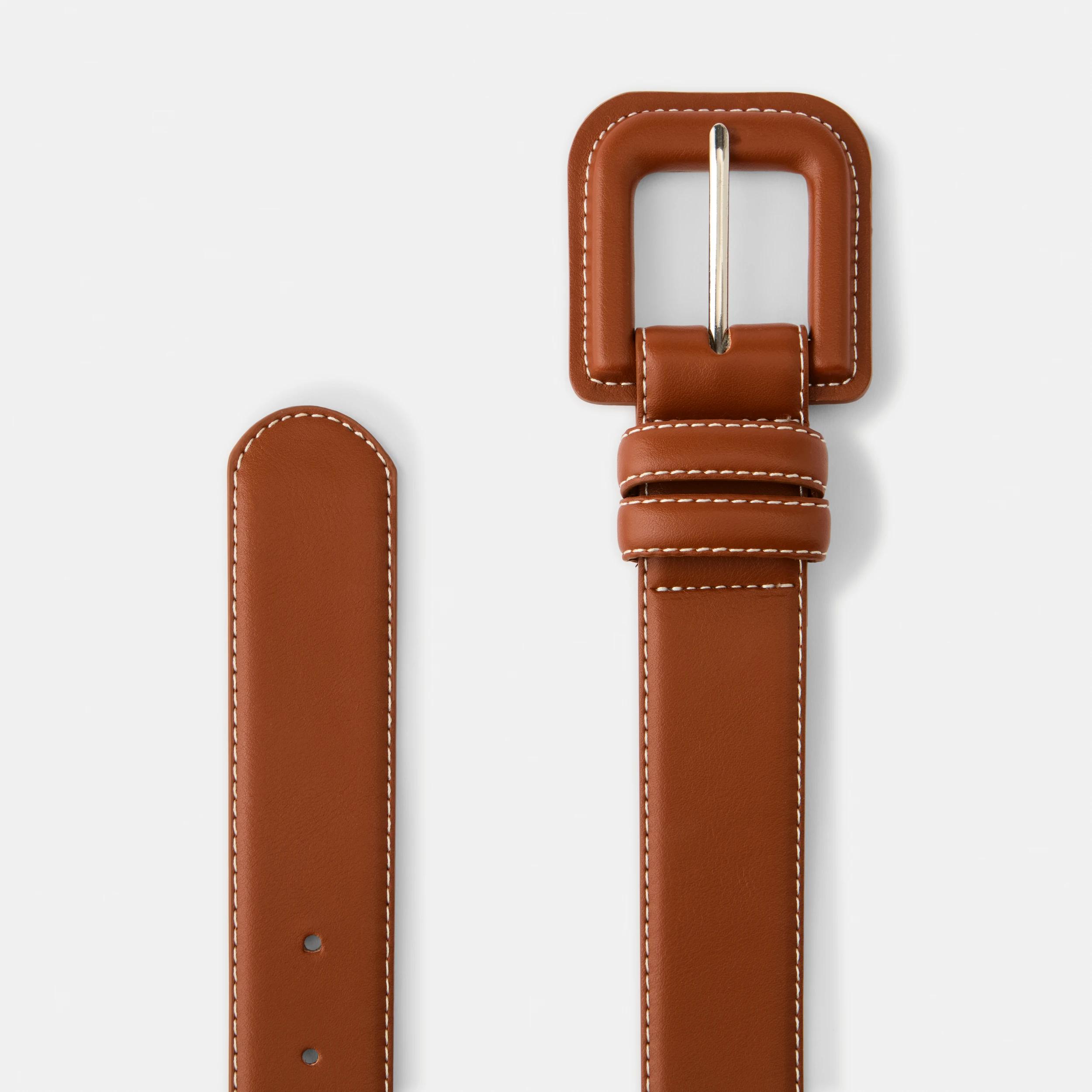 3 Covered Buckle Belt Rich Tan, 3 of 5