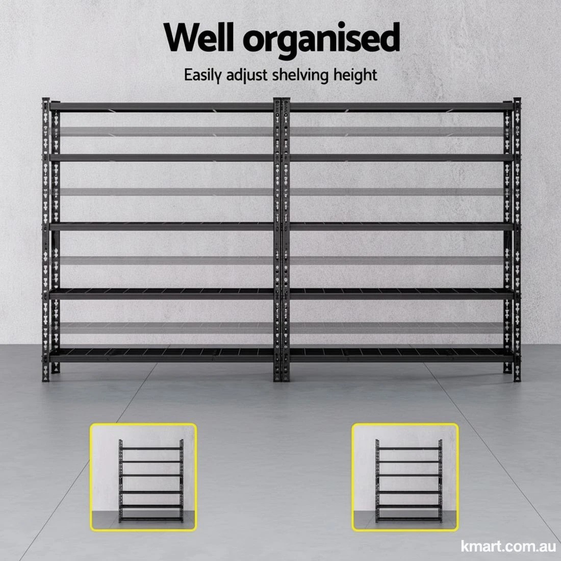 5 1.8MX2.4M Giantz Garage Shelving Warehouse Rack - Black, 5 of 6