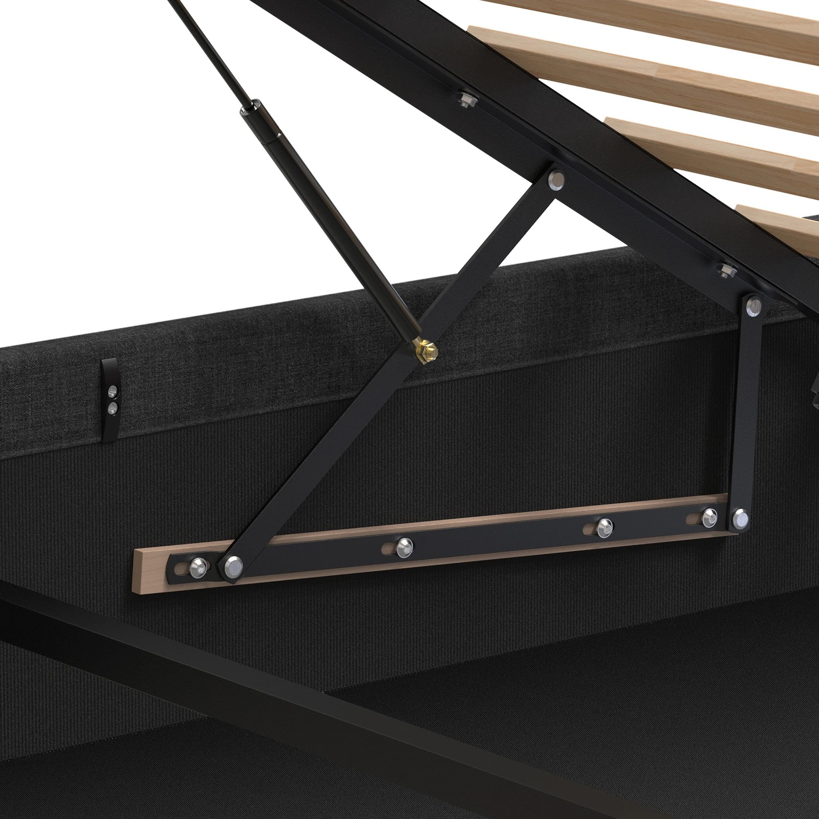 8 Alfordson Bed Frame Double Gas Lift Storage Adjustable Headboard Luria - Charcoal, 8 of 10