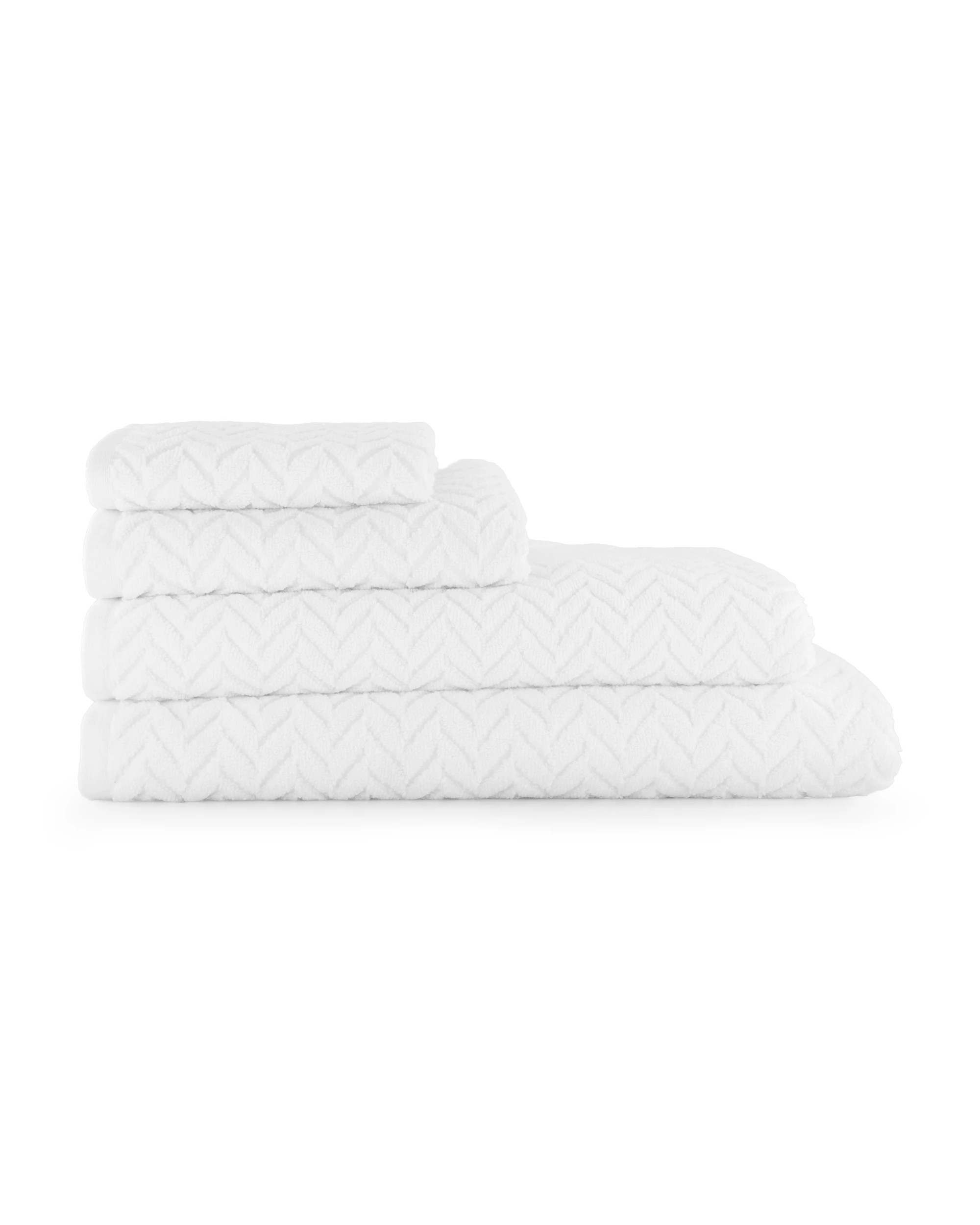 6 Chevron Cotton Hand Towel - White, 6 of 6