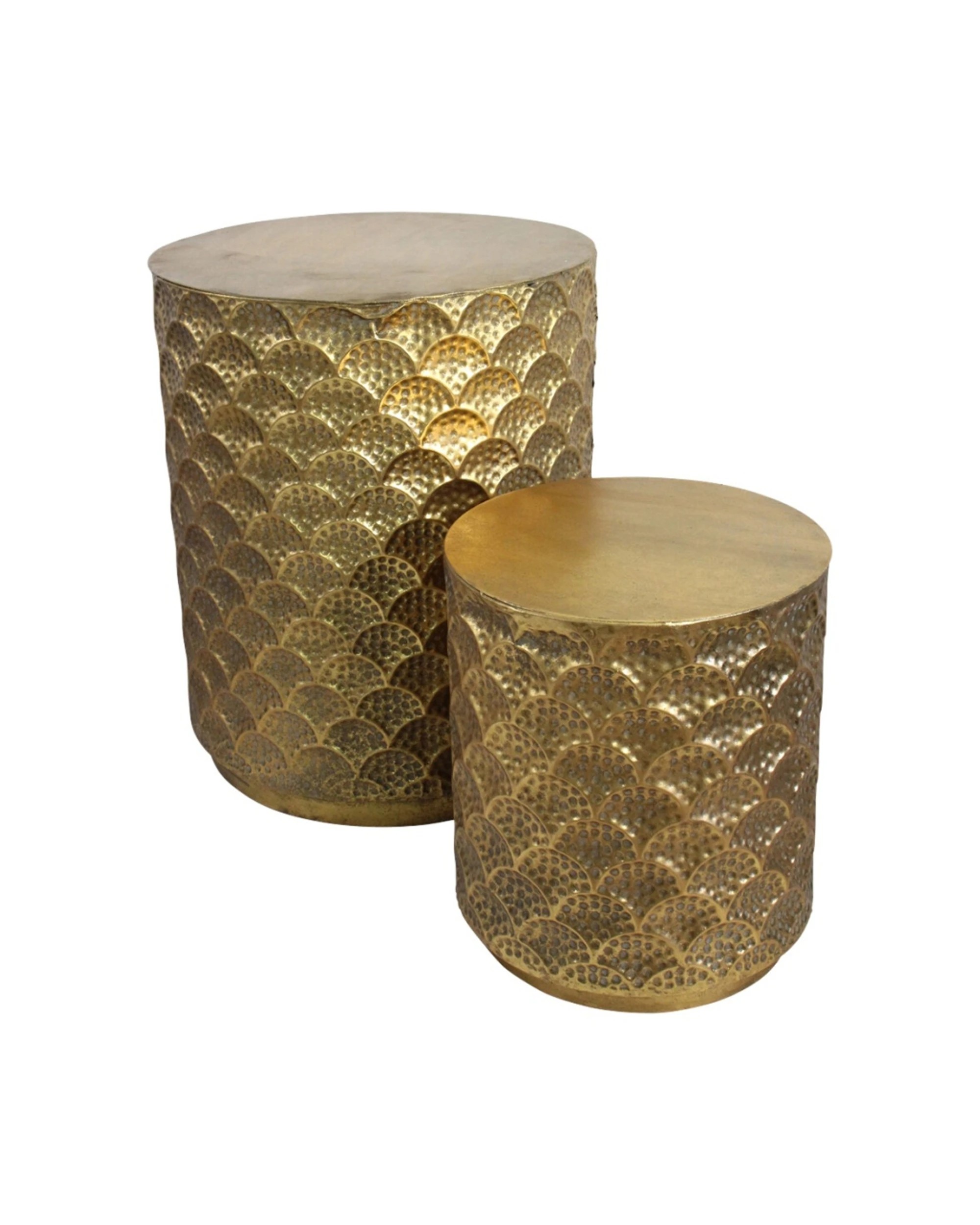 1 LVD 2pc Turtle Textured Gold Shell Side Table Home Decor Set - Gold, 1 of 2