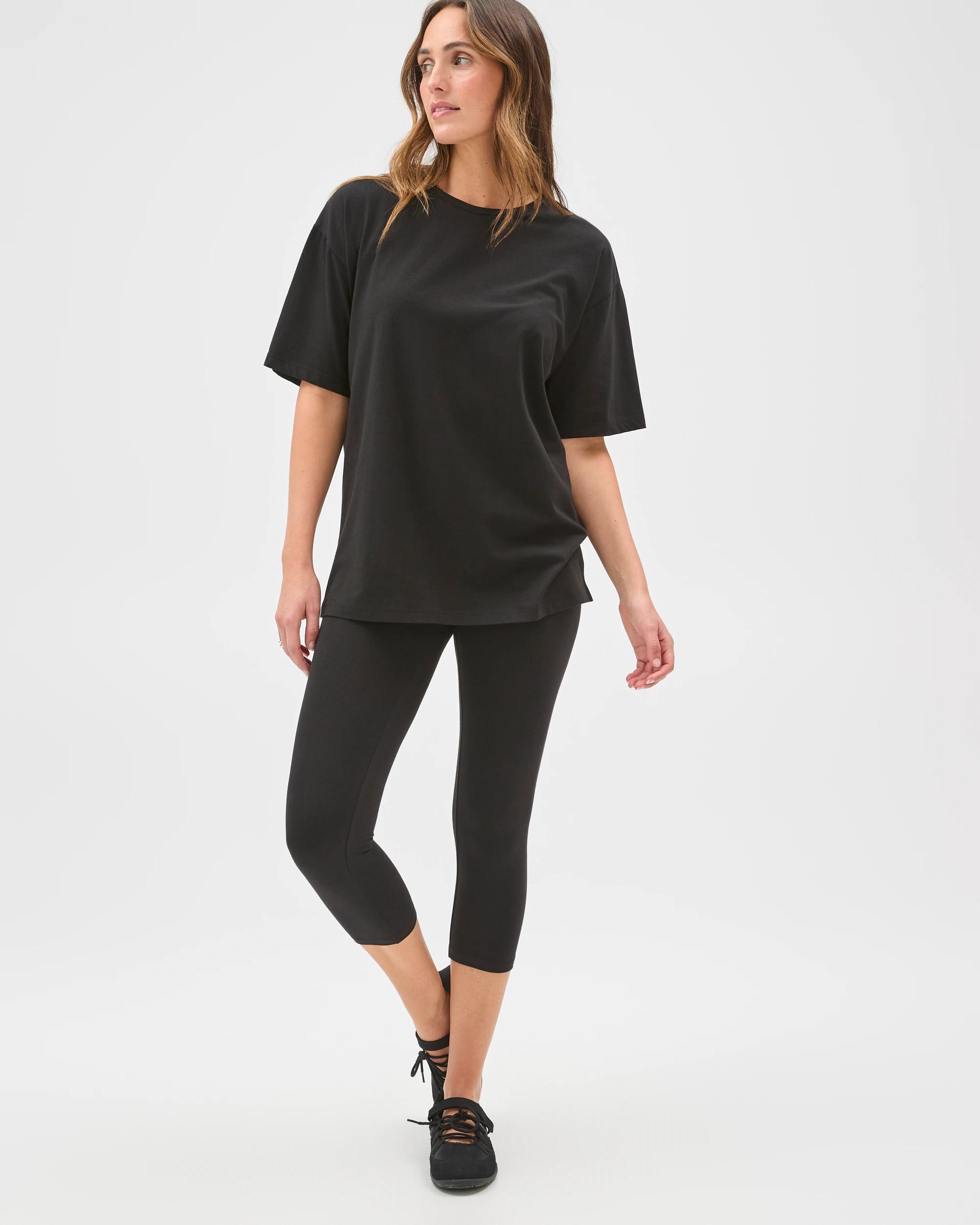 3 Target Active Australian Cotton 3/4 Length Stretch Leggings BLACK, 3 of 8