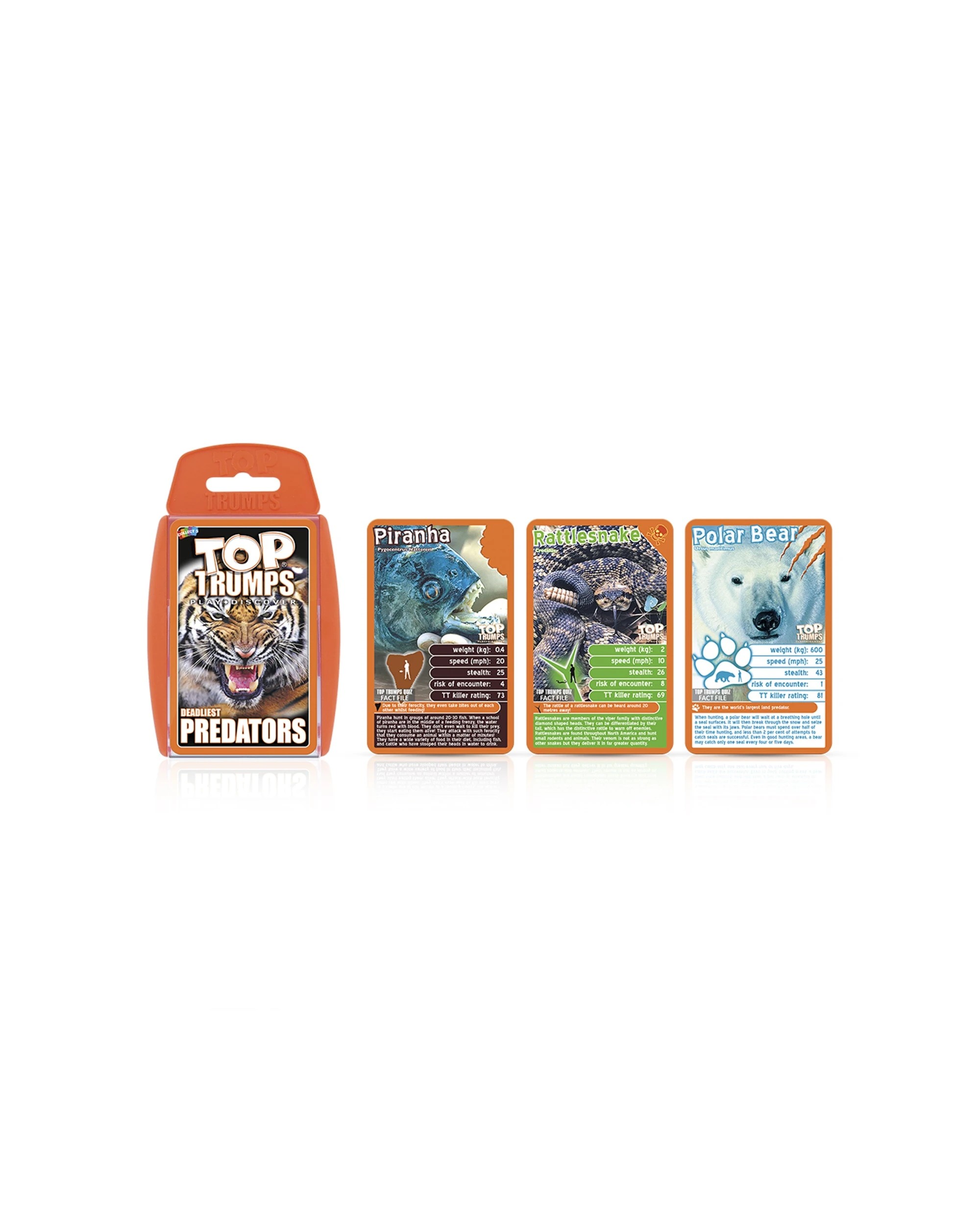 2 Top Trumps Deadliest Predators 14cm Card Game Kids Toy - Multi, 2 of 5