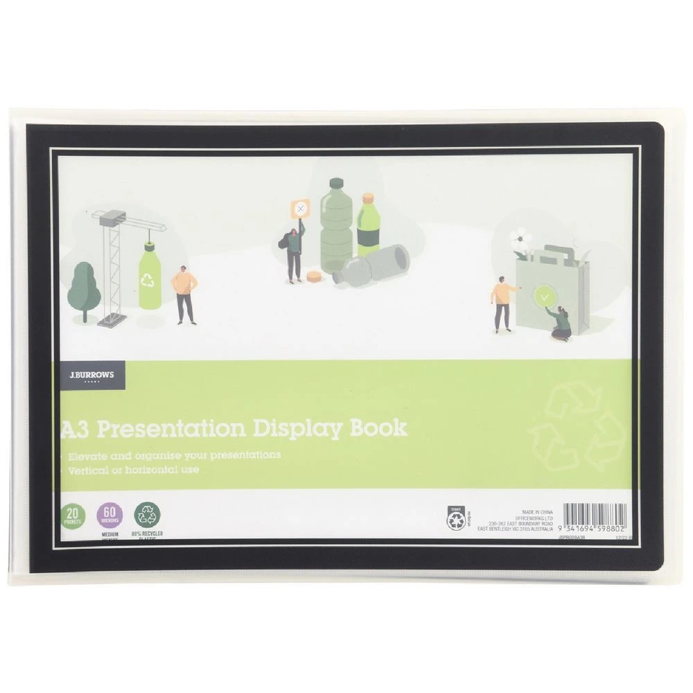 1 J.Burrows Presentation Display Book A3 Black, 1 of 3