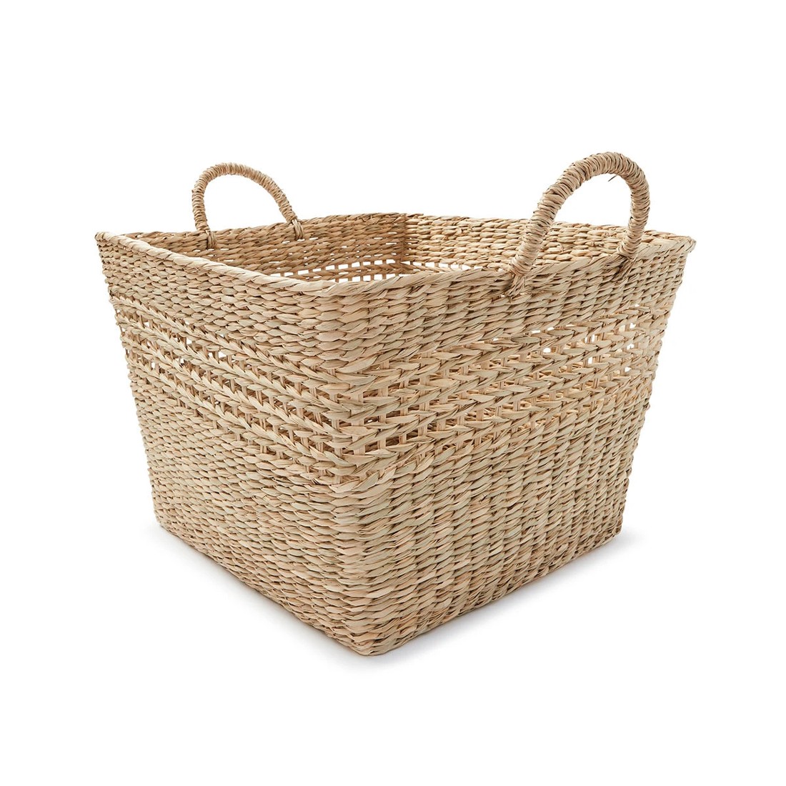 1 Square Seagrass Woven Basket - Natural, 1 of 8