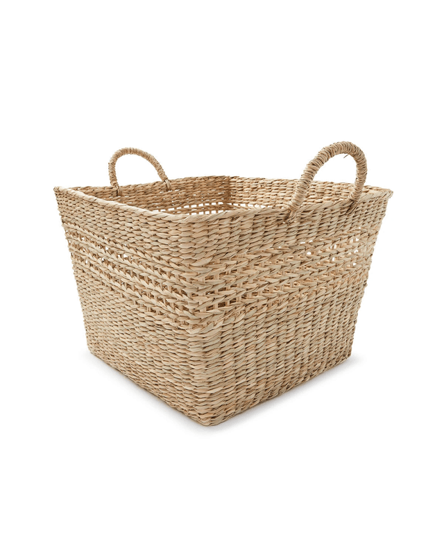 Square Seagrass Woven Basket - Nat