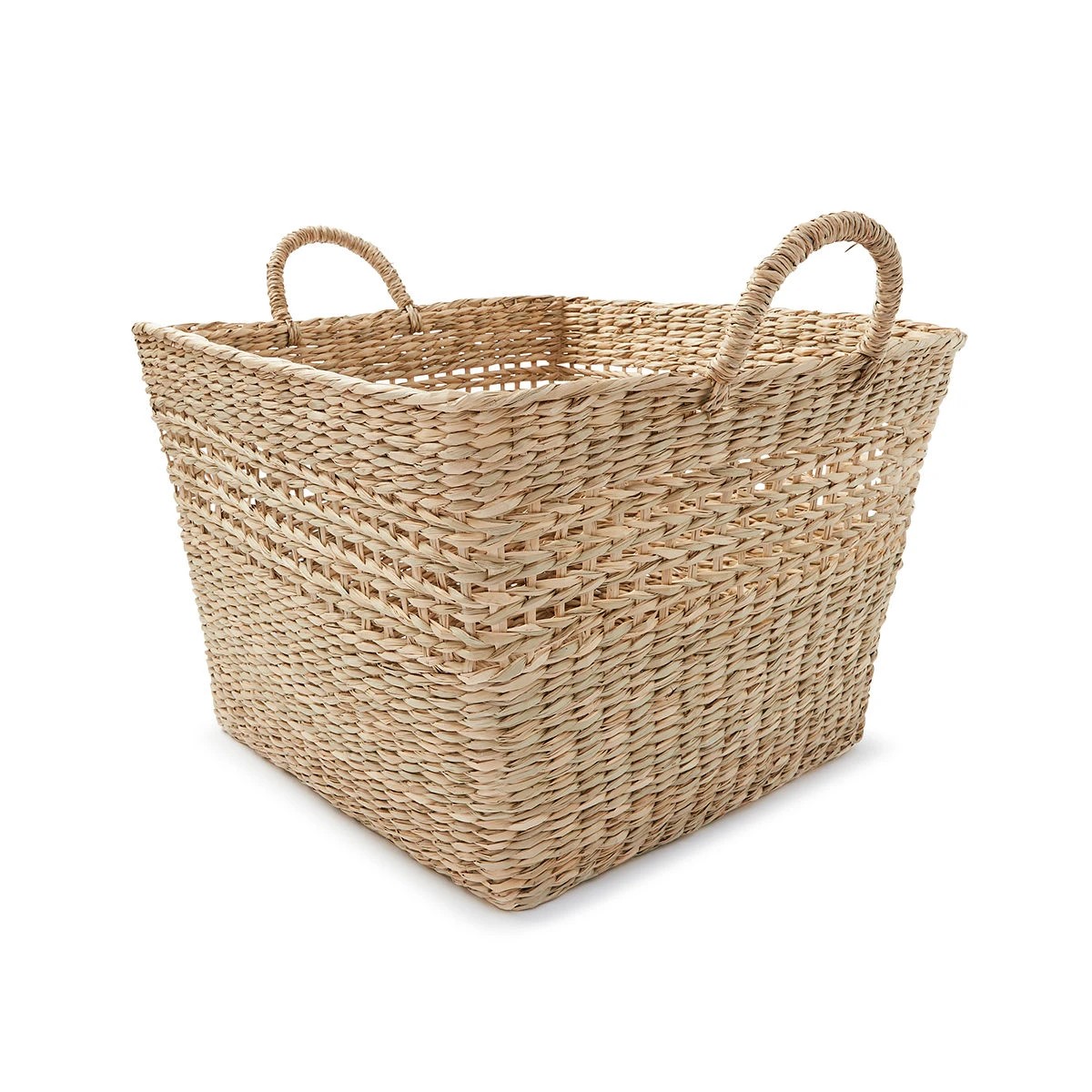 1 Square Seagrass Woven Basket - Natural, 1 of 8