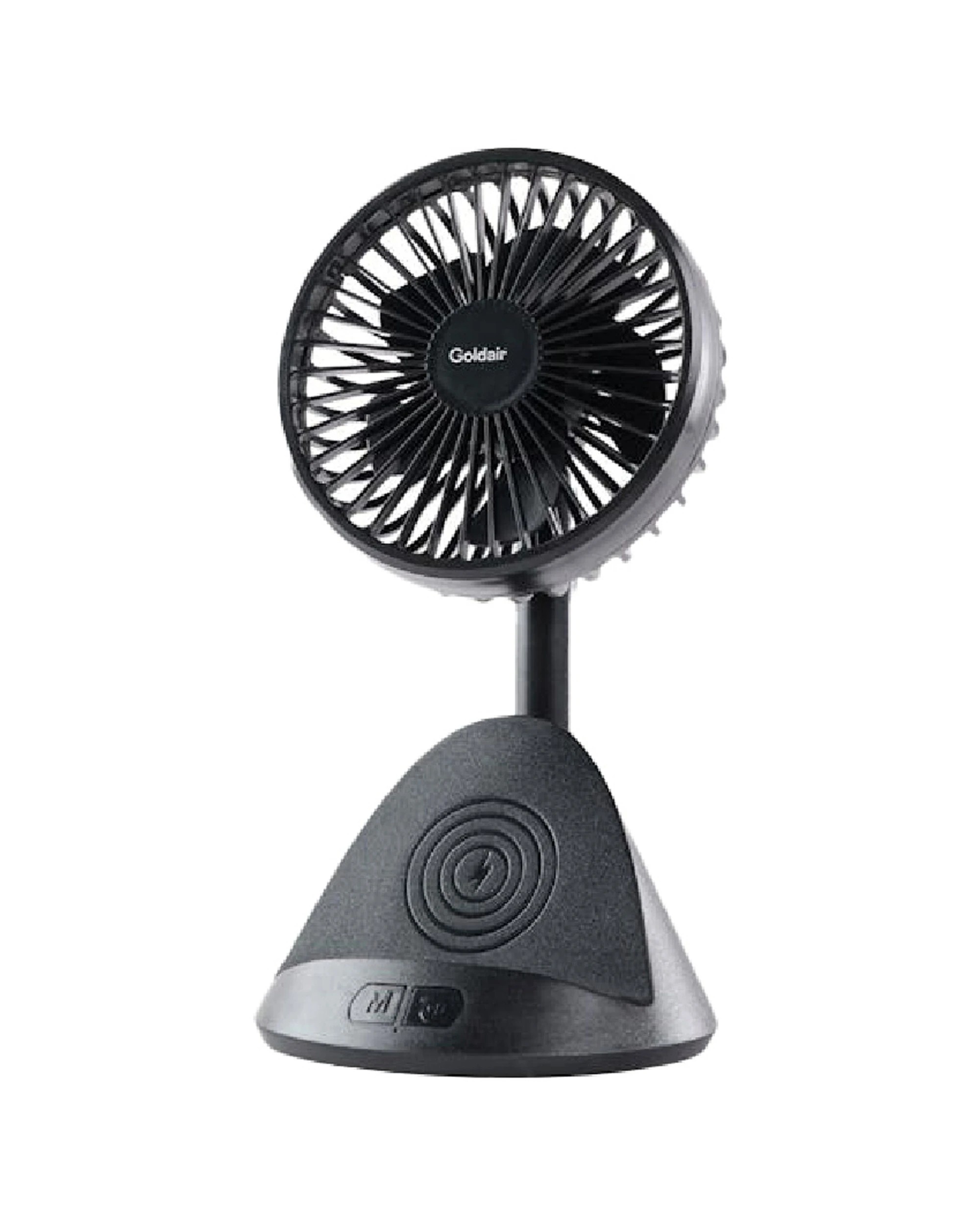 1 Goldair Rechargeable Desk Fan With Wireless Phone Charging Portable Compact - Black, 1 of 3