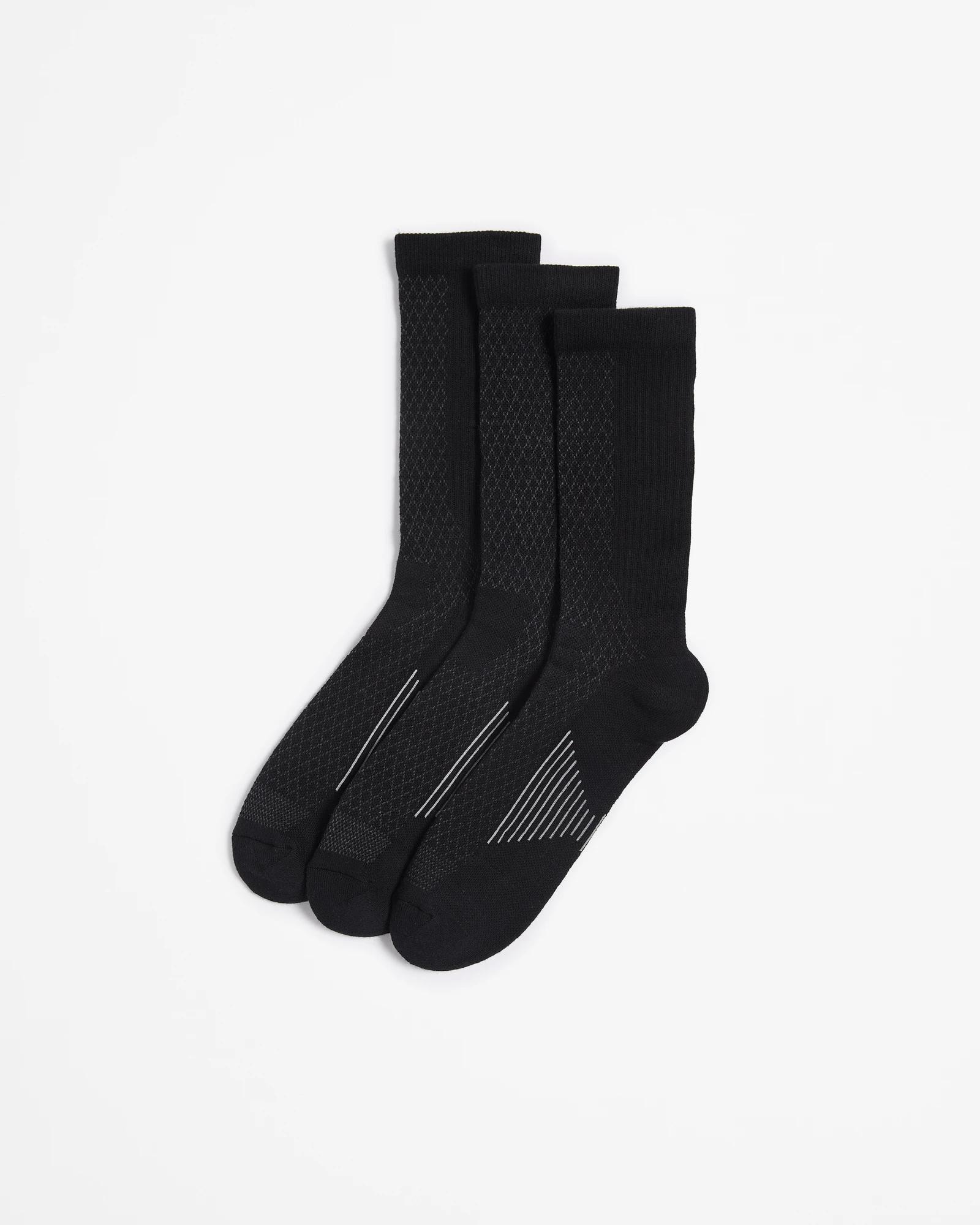 1 Australian Cotton Blend 3 Pack Performance Crew Socks - Maxx BLACK, 1 of 3