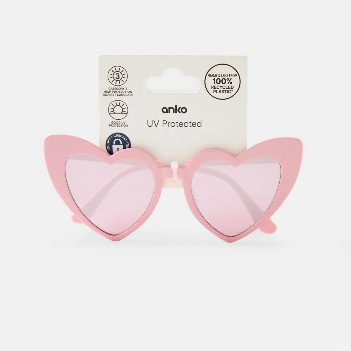 6 Heart Shaped Sunglasses Pink, 6 of 6