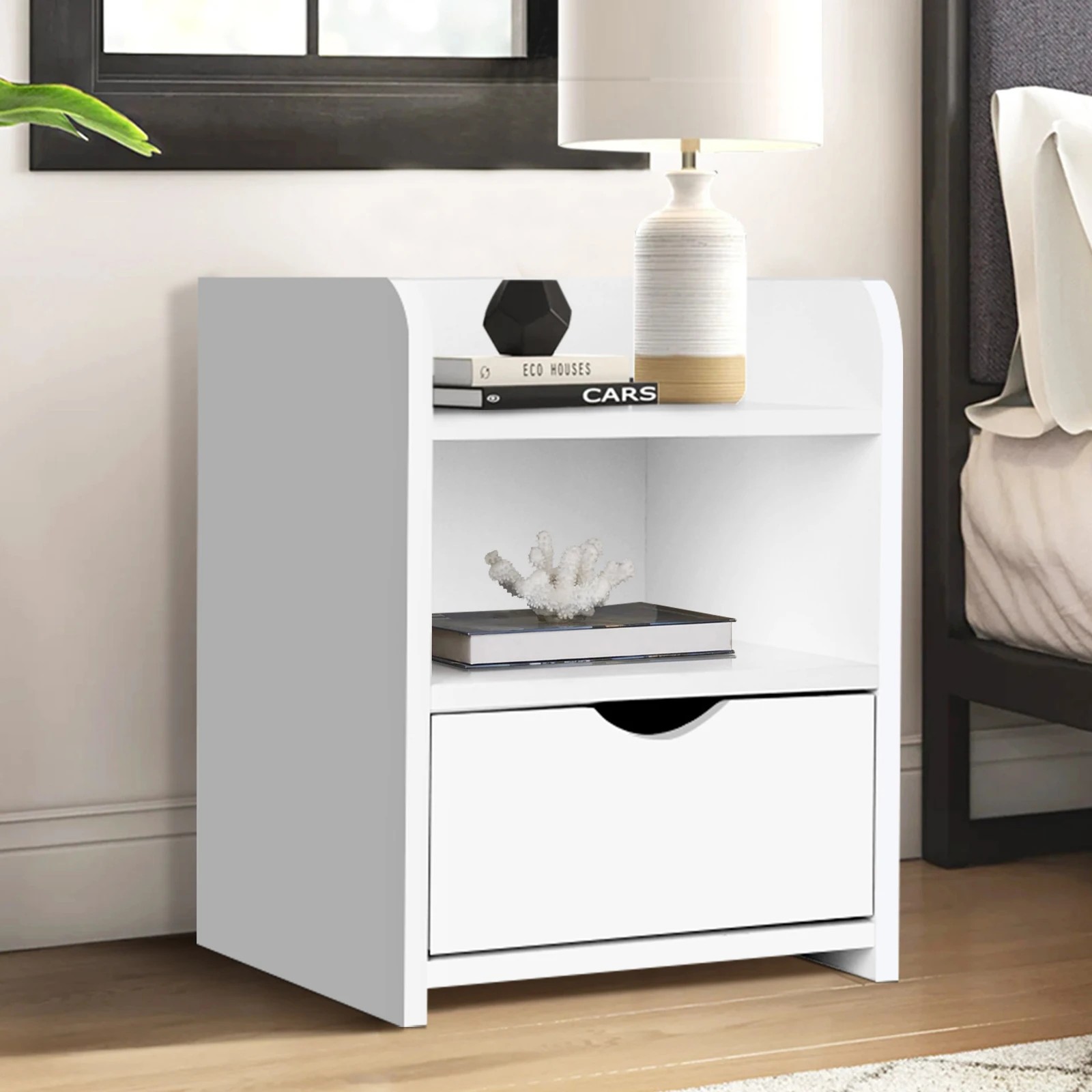 5 Alfordson Bedside Table Nightstand Storage Cabinet Side End Drawers - White, 5 of 10