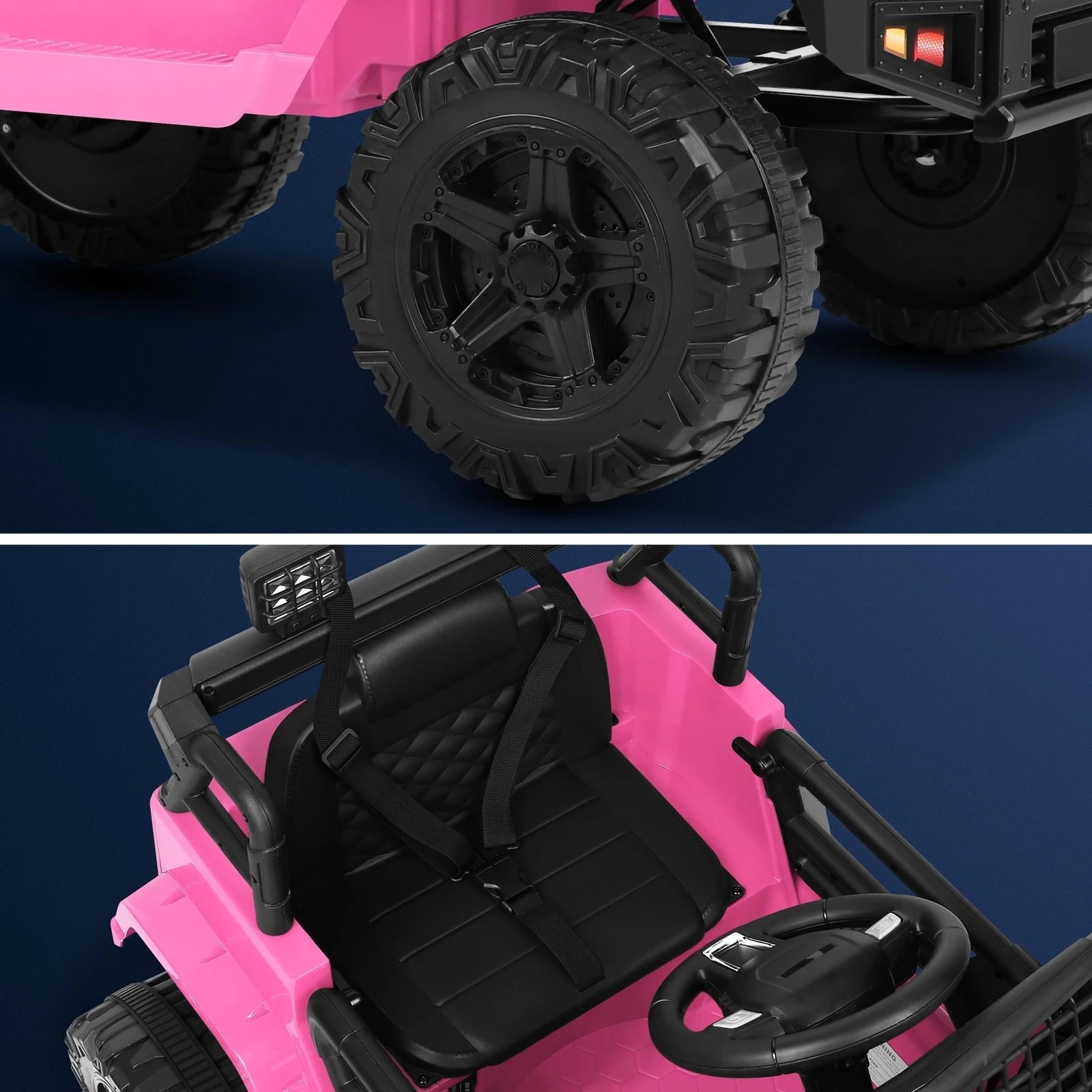 10 Alfordson Kids Ride On Car Toy Jeep Electric 12V 70W Motors R/C LED Lights - Pink, 10 of 10