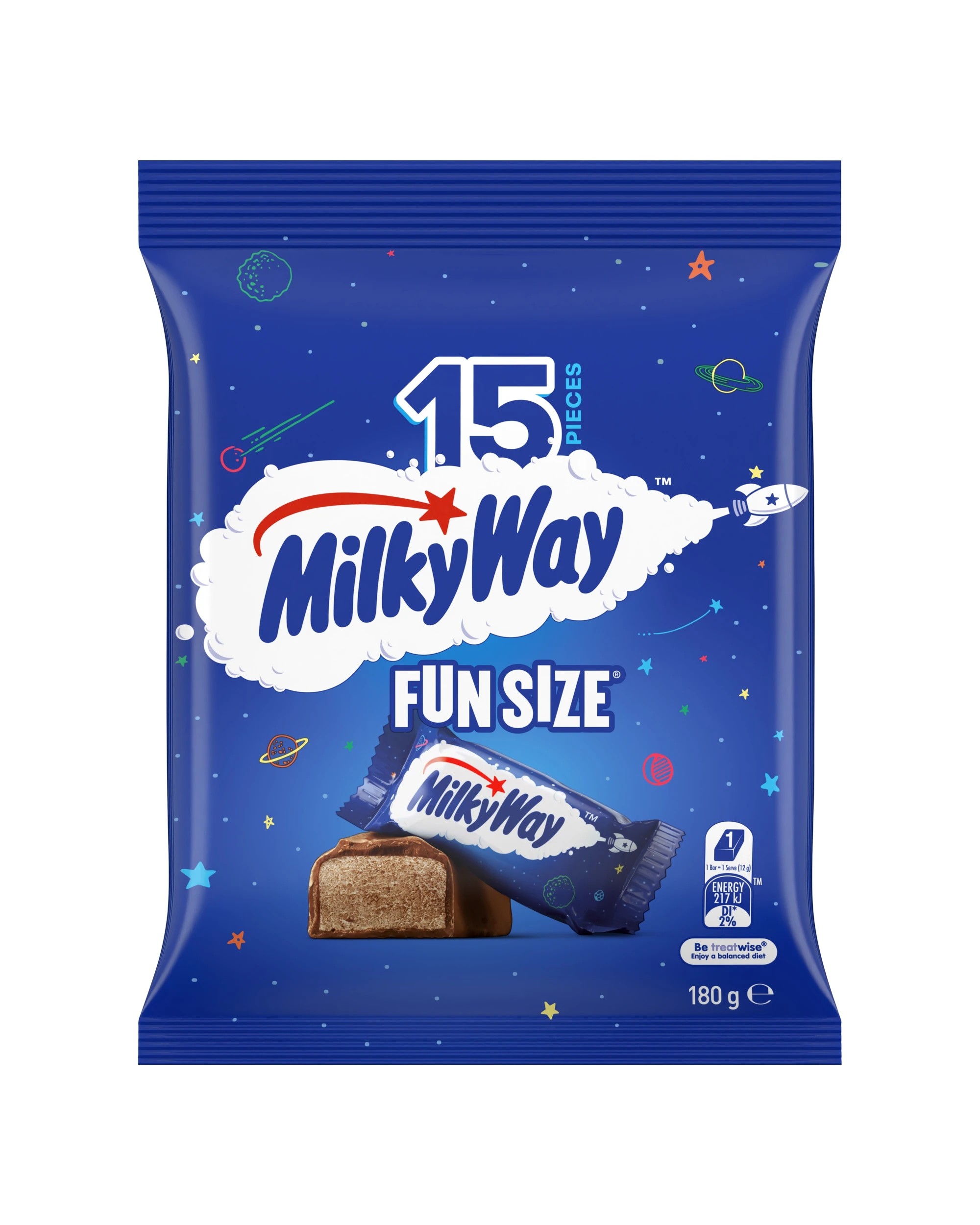 1 Milky Way 15 Piece Milk Chocolate Fun Size Share Pack 180g, 1 of 5