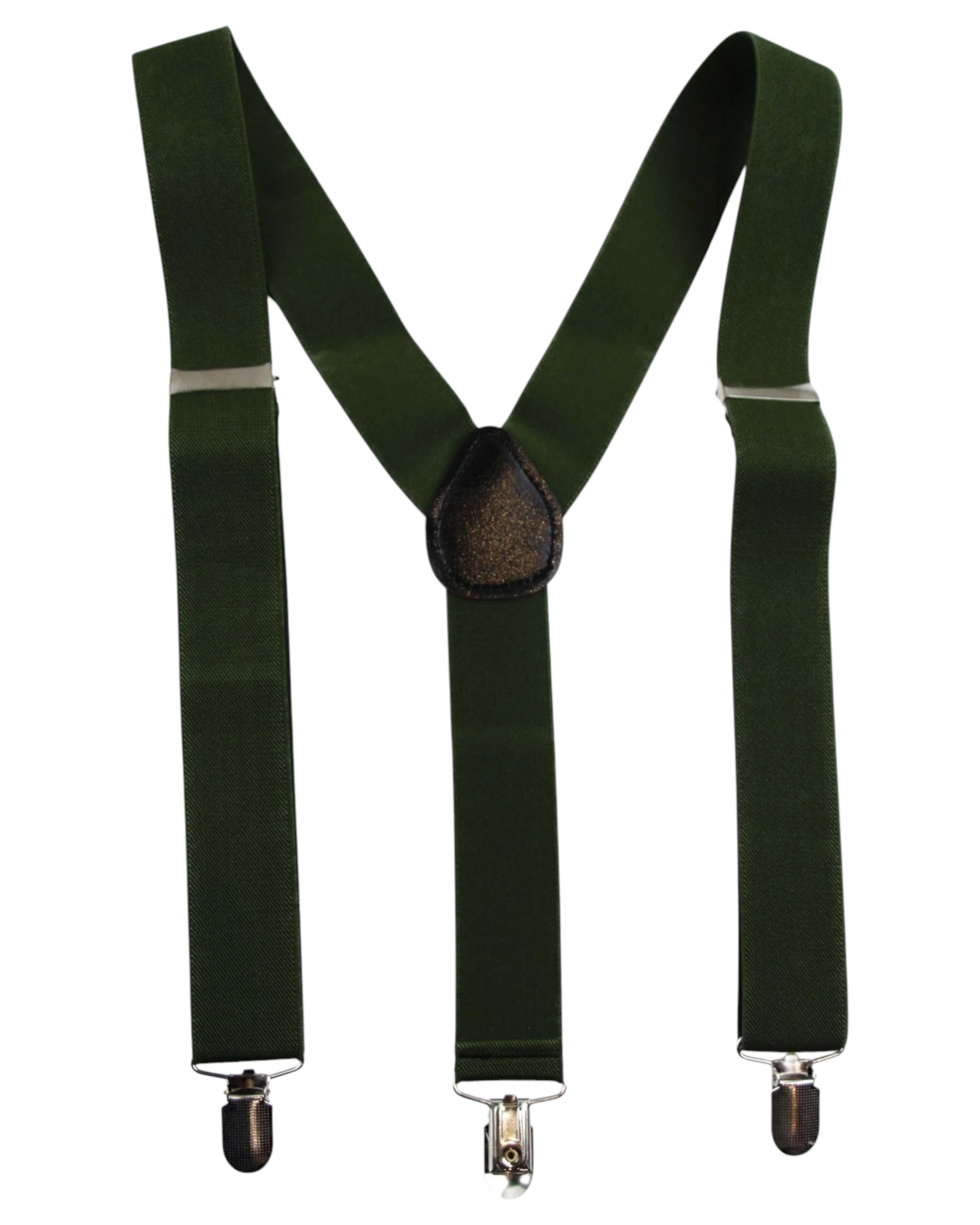 1 Zasel Mens Wide Heavy Duty Adjustable 100cm Olive Suspenders, 1 of 4