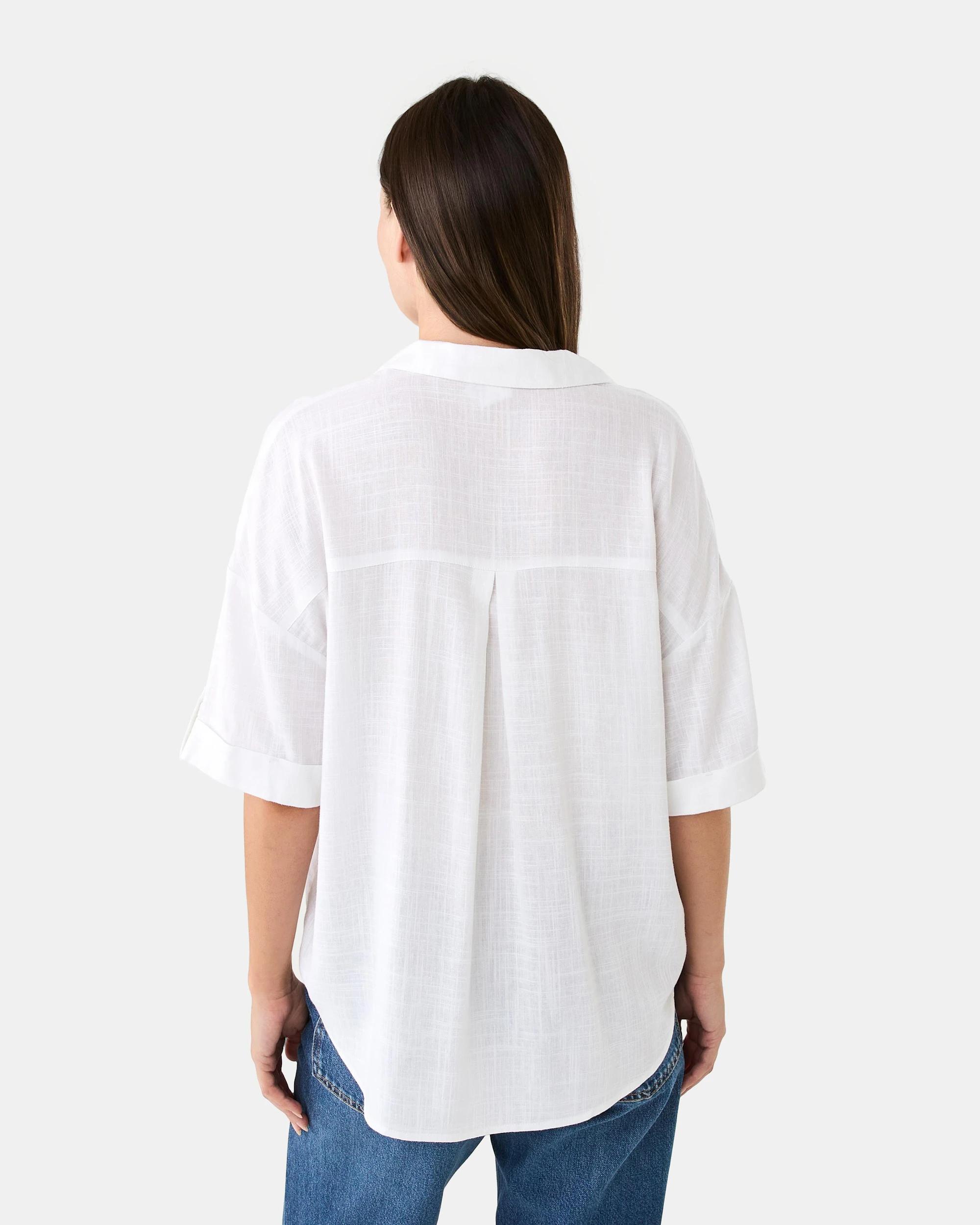 3 Short Rolled Sleeve Tab Shirt White, 3 of 8