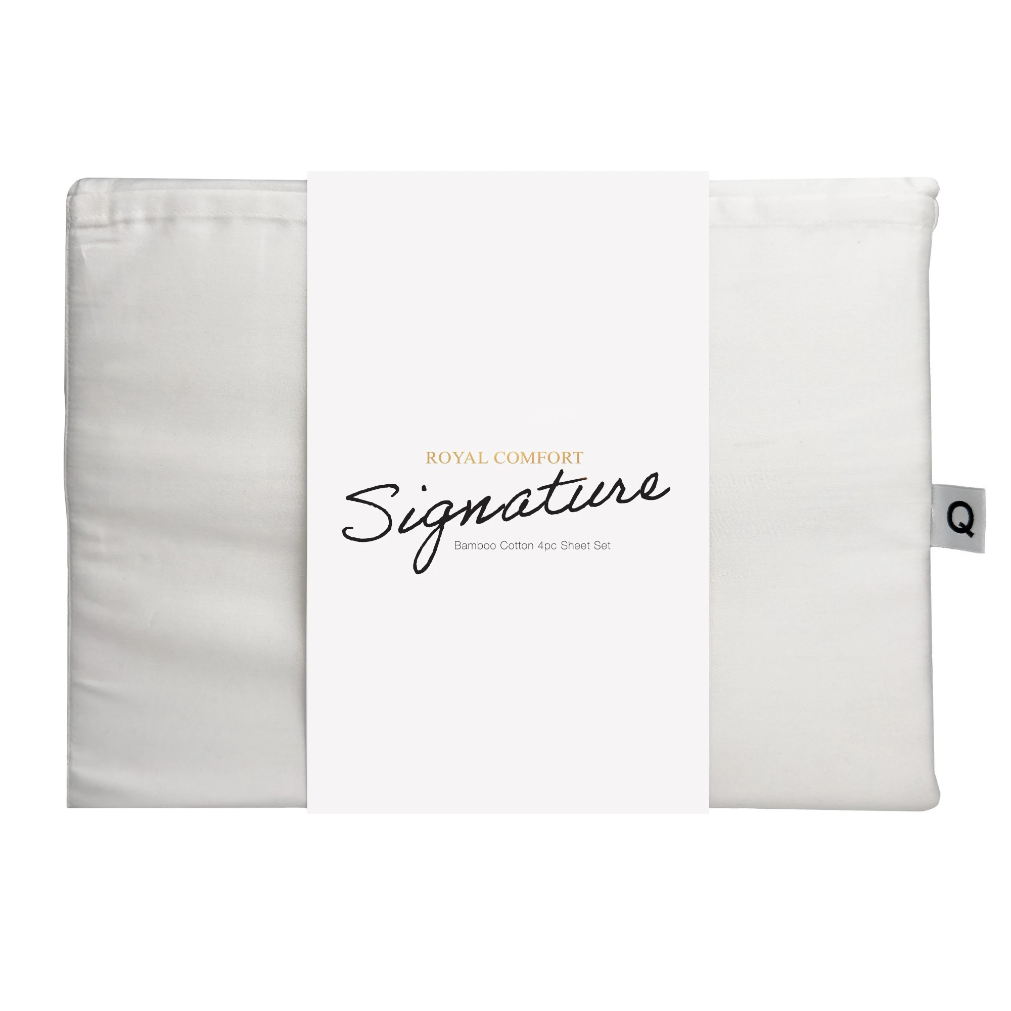 2 Royal Comfort Signature Bamboo Cotton Sheet Set - Double Bed - White - Double Bed - White, 2 of 6