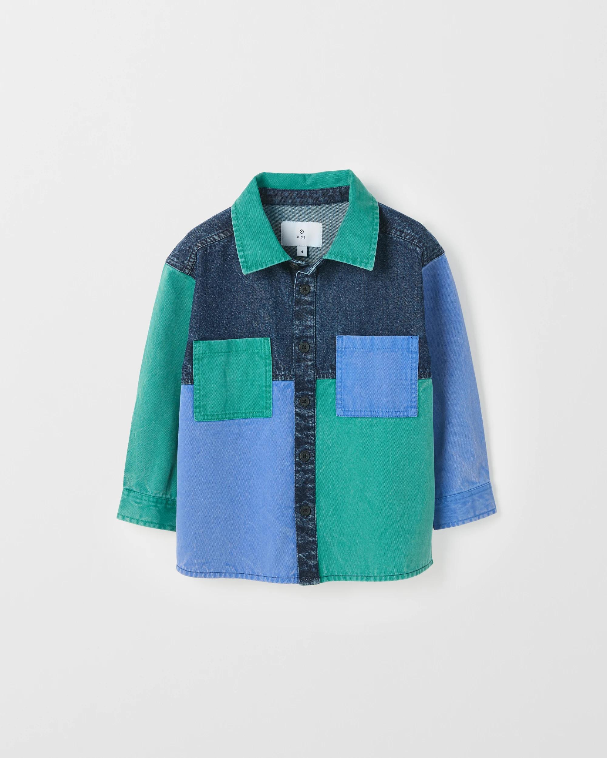 5 Target Kids Oversized Colour Block Denim Shacket MULTI, 5 of 6
