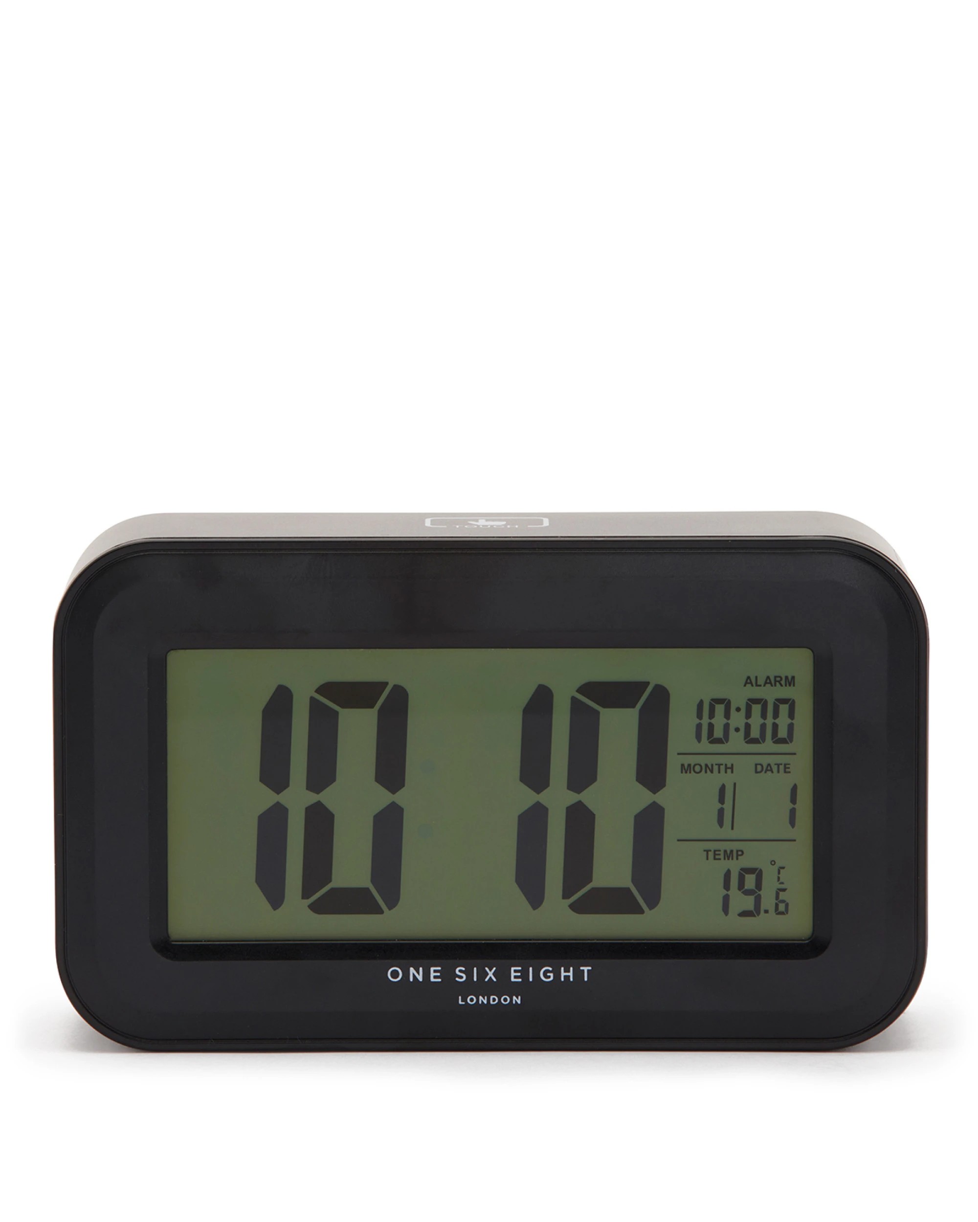 3 One Six Eight London Rielly Digital Rectangle Silent Alarm Clock - Black, 3 of 3