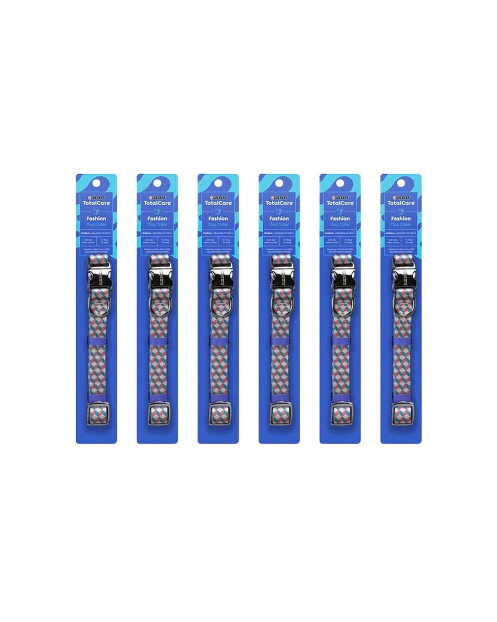 1 Purina 6PK Total Care Dog Collar Fashion Medium Neck Strap - Multi, 1 of 5