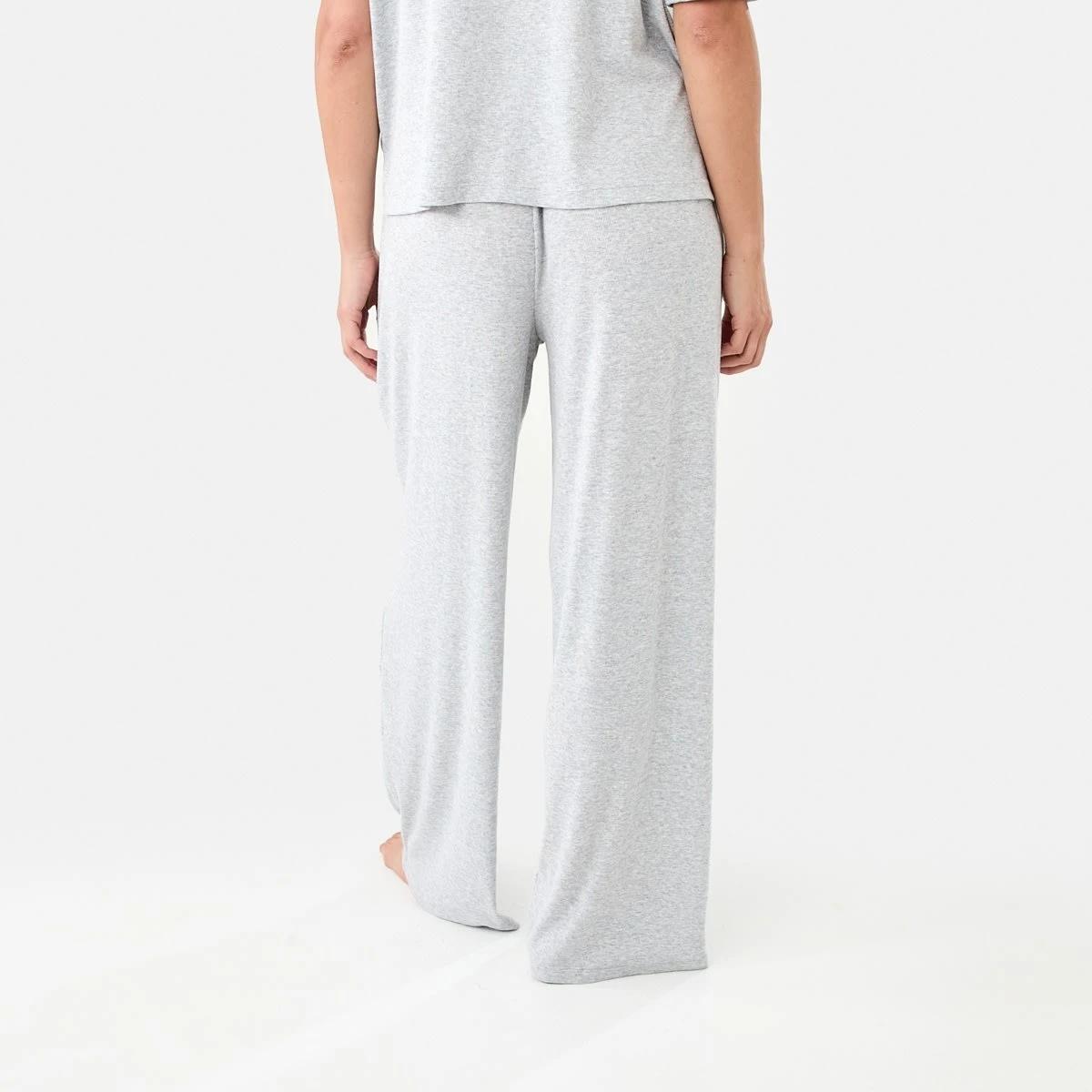 3 Rib Wide Leg Comfort Pants SILVER MARLE, 3 of 6