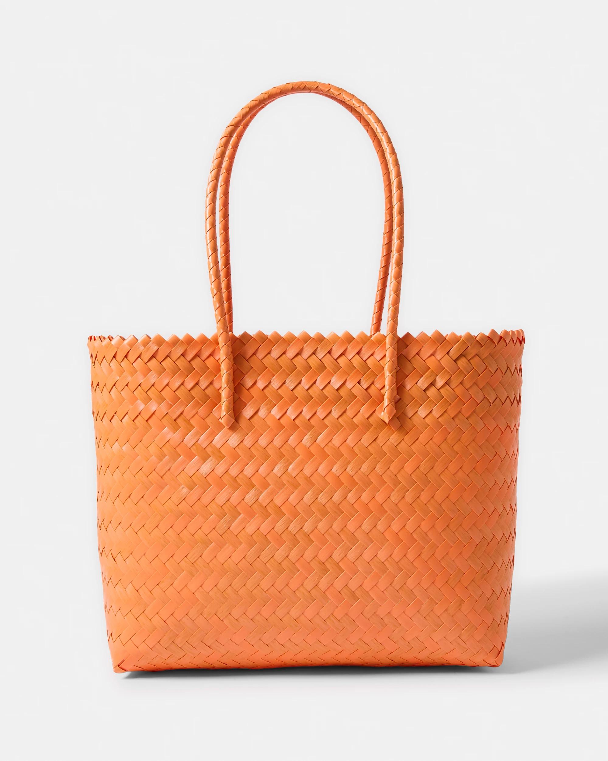 1 Basket Weave Tote Bag Orange, 1 of 5