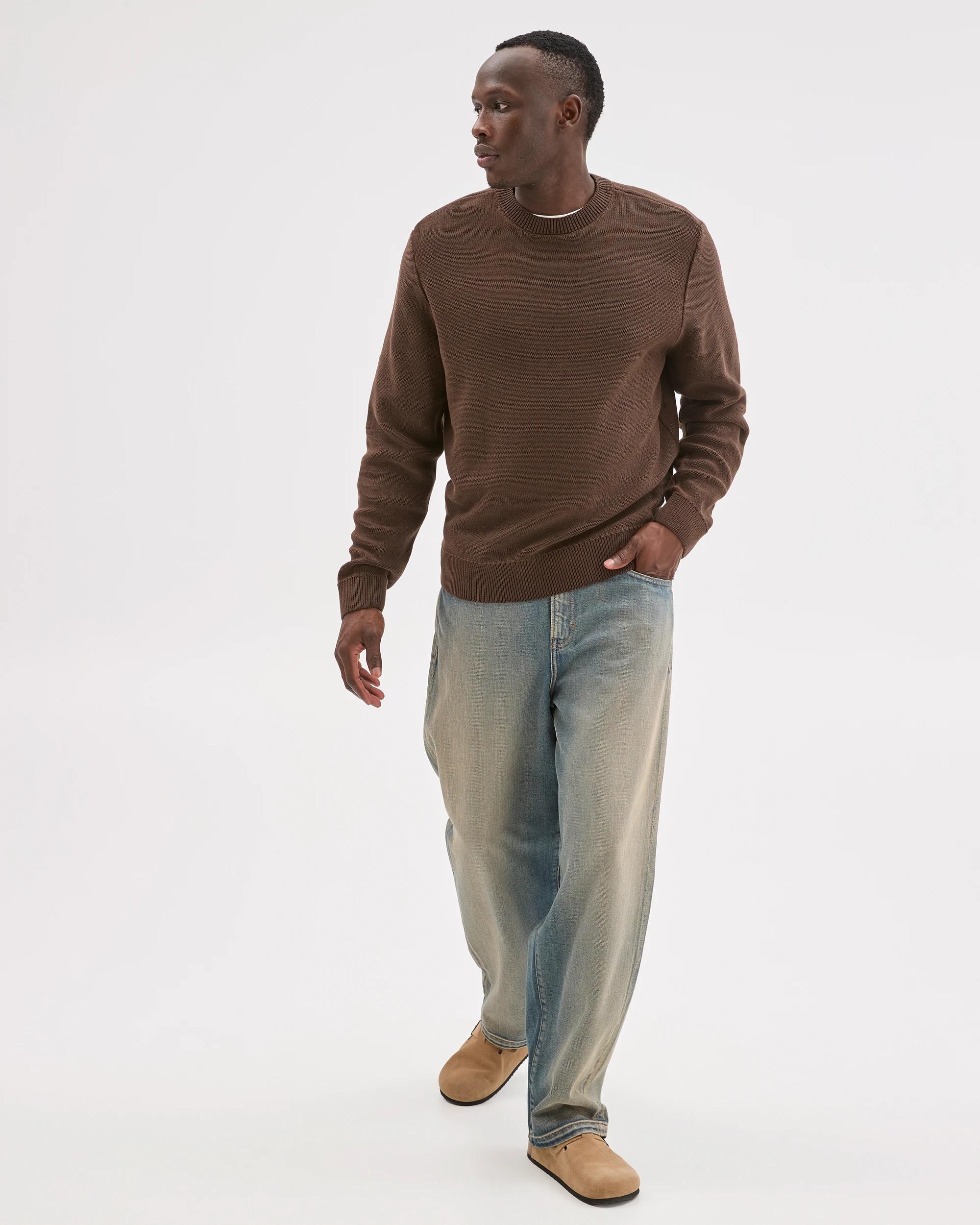 2 Commons Australian Cotton Oversized Knit Jumper WORN BROWN, 2 of 7