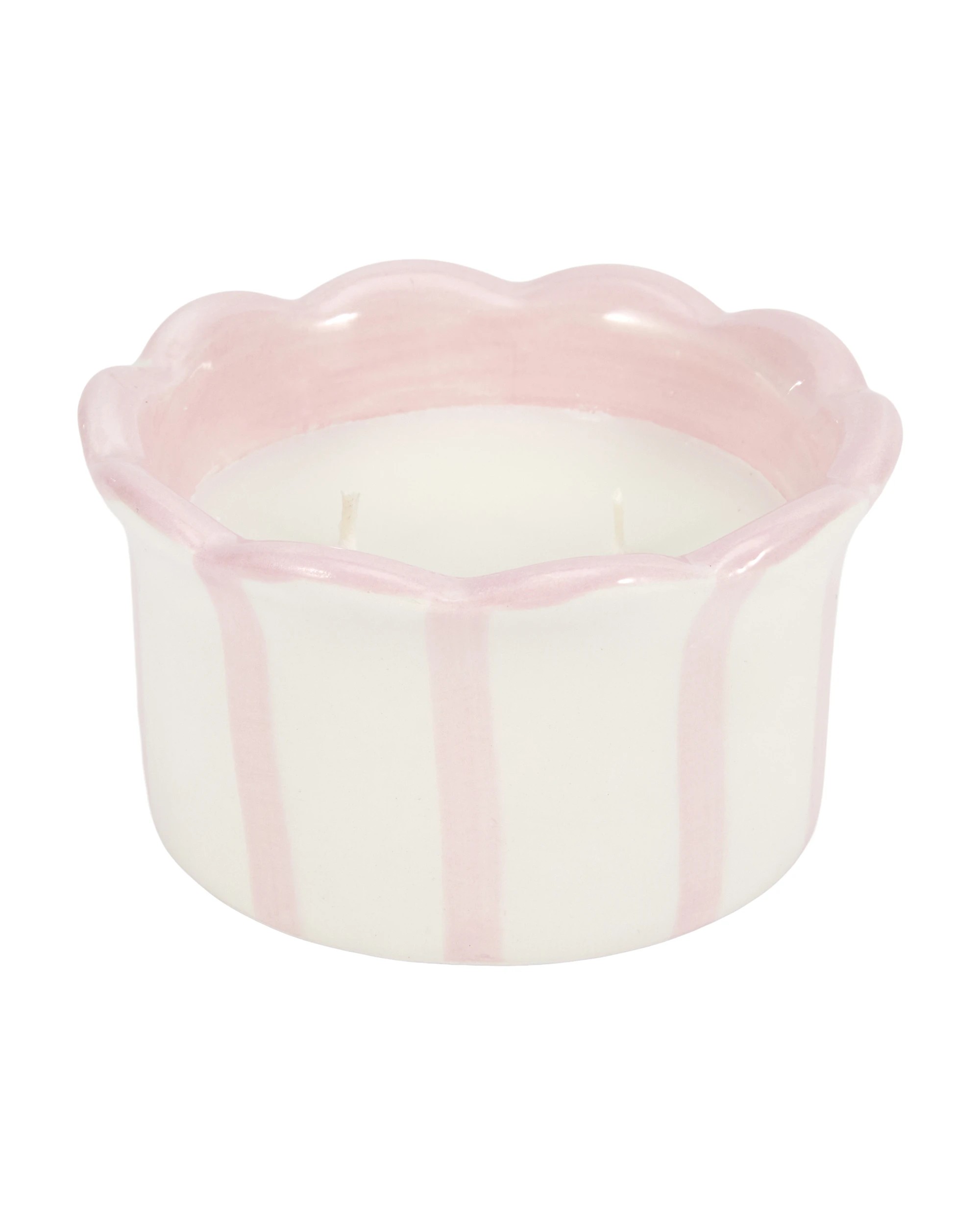 2 Vanilla Haze Stripe Ceramic Candle, 2 of 5