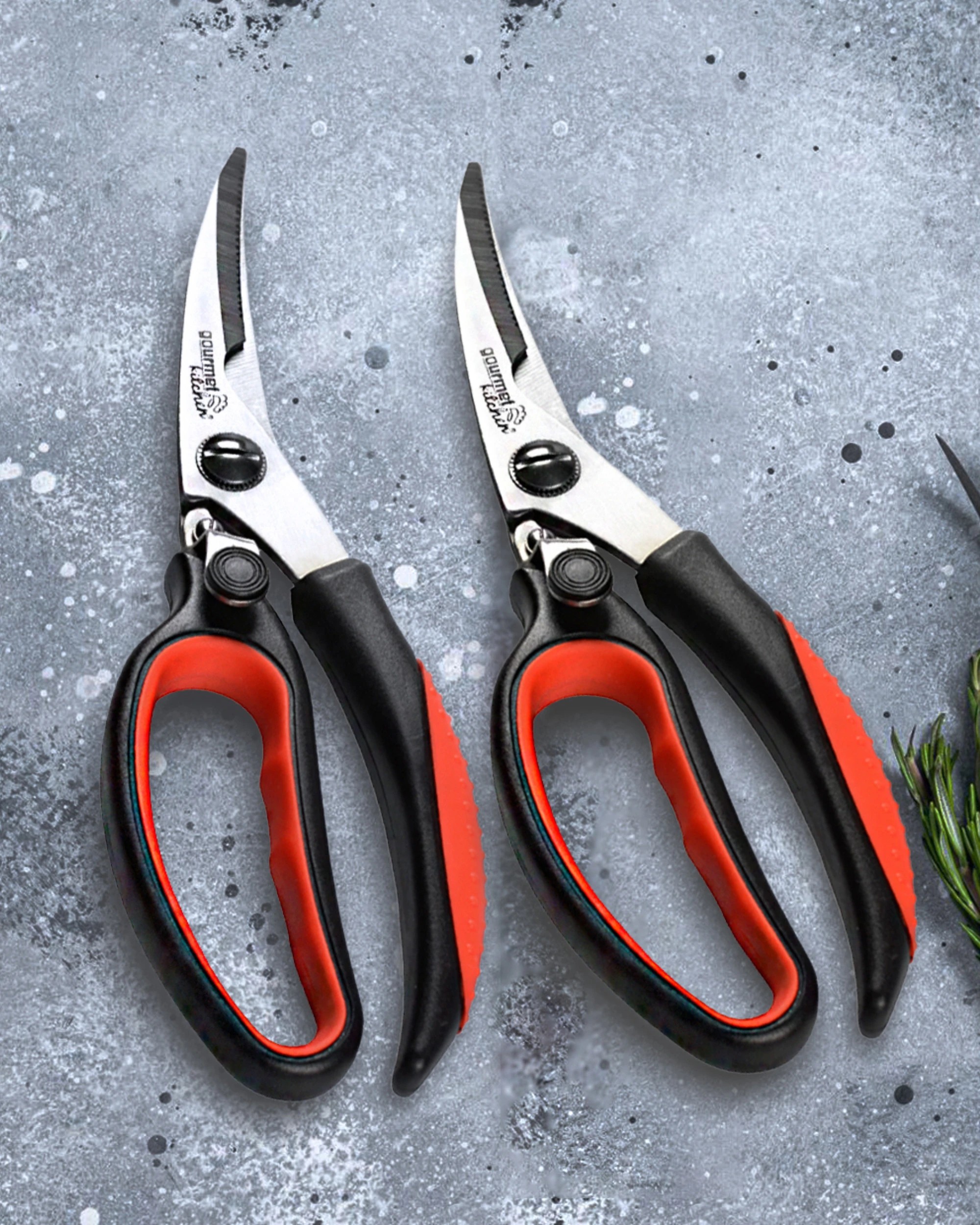 2 Gourmet Kitchen Multi Purpose Kitchen Scissors 2 pack - Silver, 2 of 8