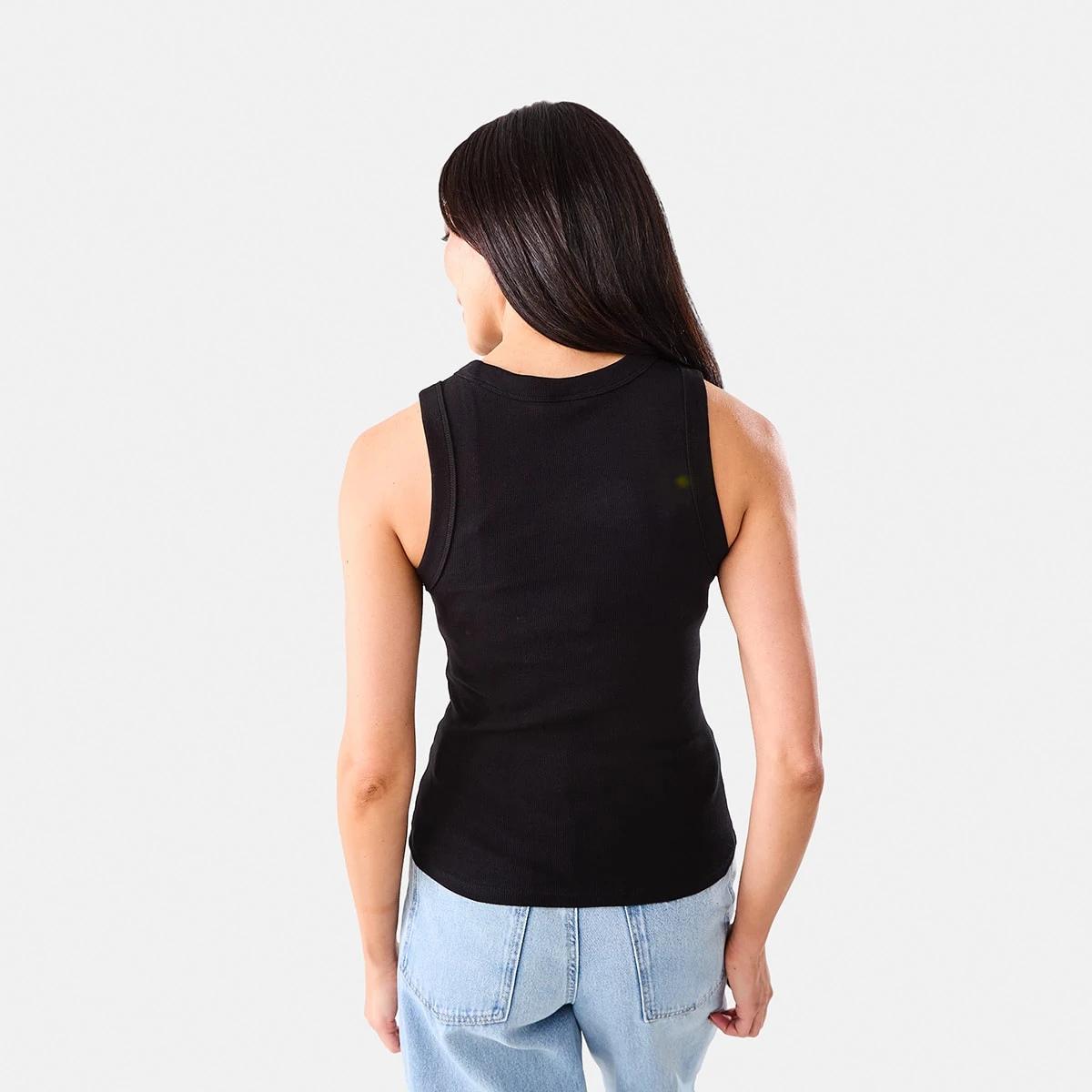3 Sleeveless Rib Tank Black, 3 of 5